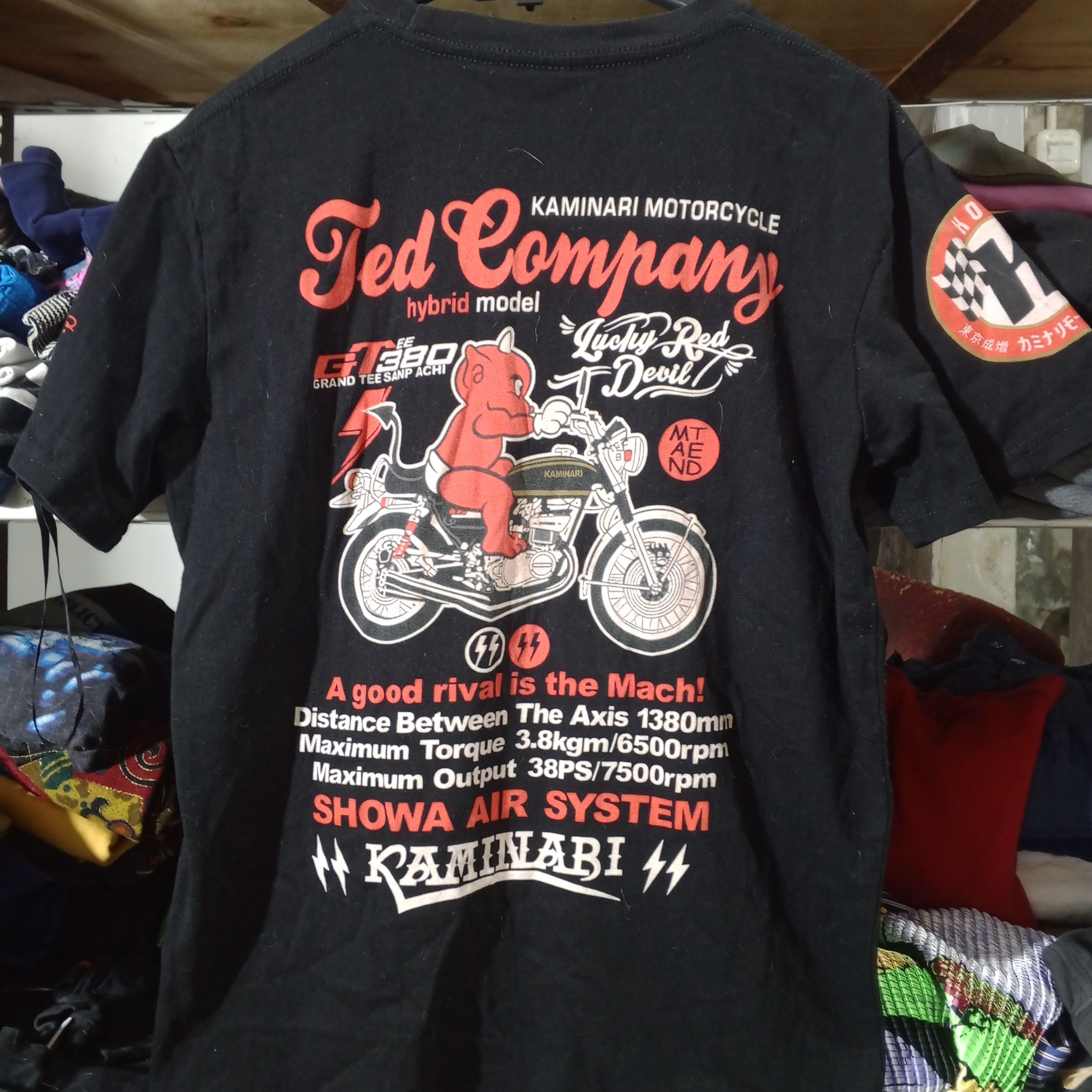 Japanese Brand Red Company Kaminari Motorcyle Black Shirt Size US L / EU 52-54 / 3 - 8 Thumbnail