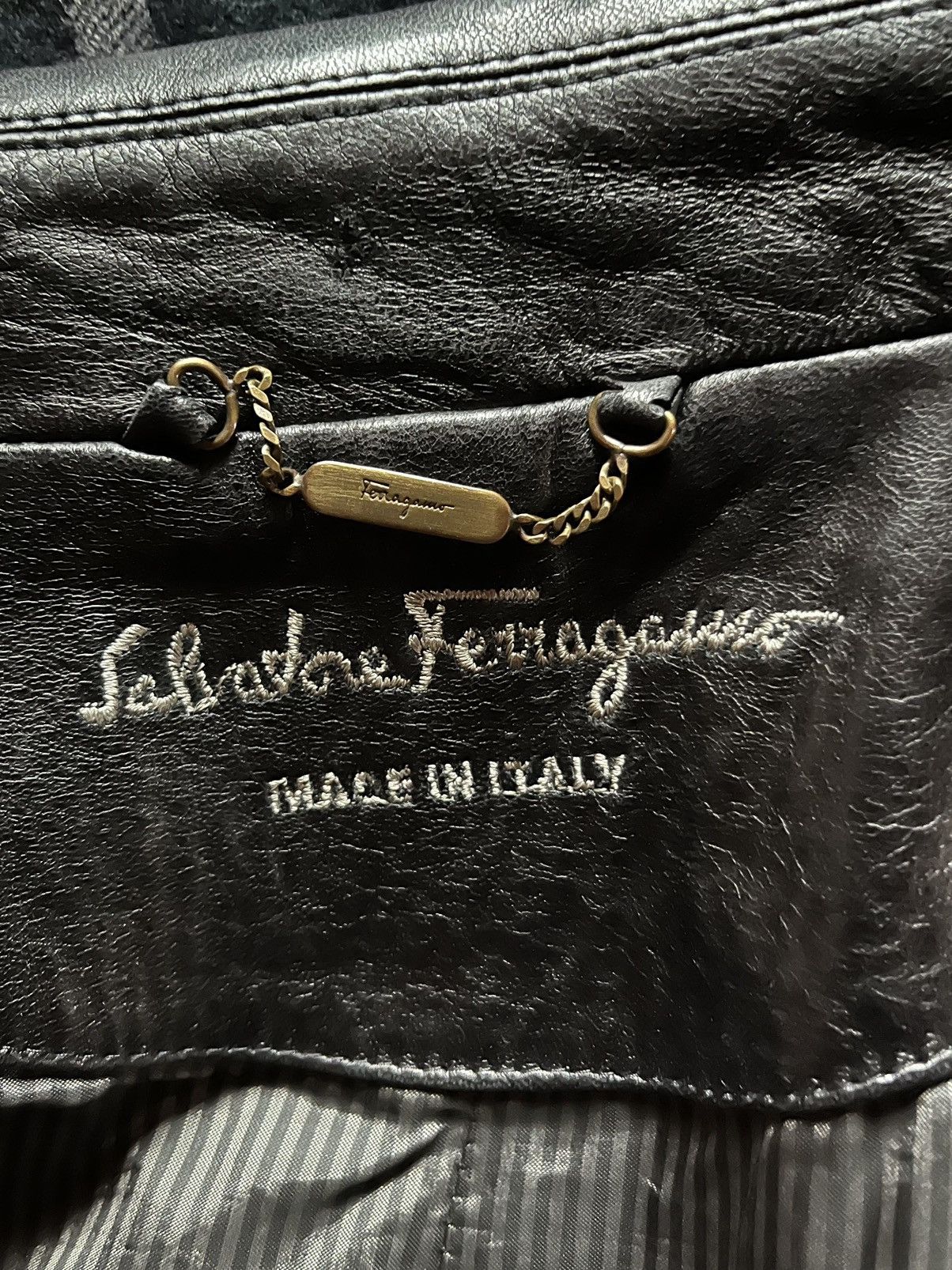 Salvatore Ferragamo Salvatore Ferragamo black leather coat Size L / US 10 / IT 46 - 8 Thumbnail