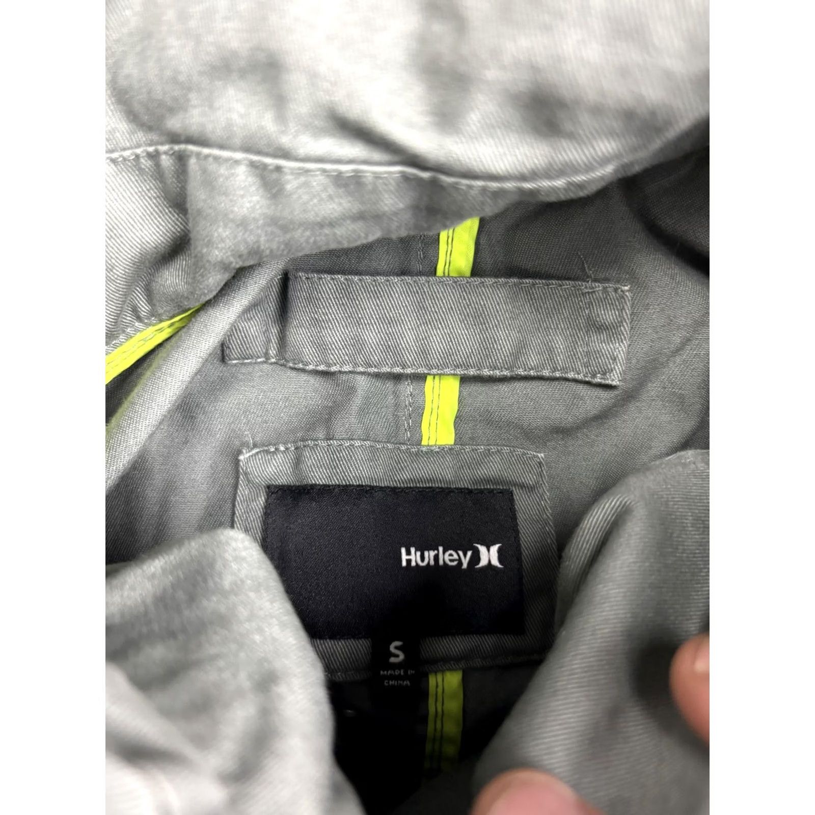 Hurley Hurley Jacket Mens Small Green Hooded Fishtail Parka 100% Cotton Field Coat Size US S / EU 44-46 / 1 - 2 Thumbnail