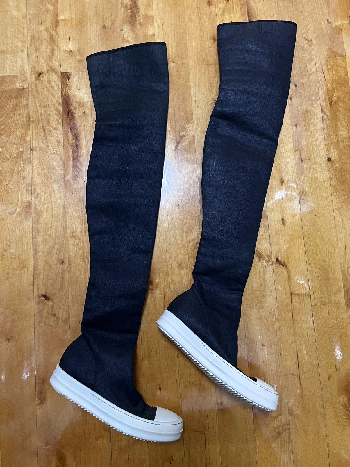 Rick Owens Drkshdw Rick owens waxed thigh high stocking ramones Size US 5.5 / IT 35.5 - 4 Thumbnail