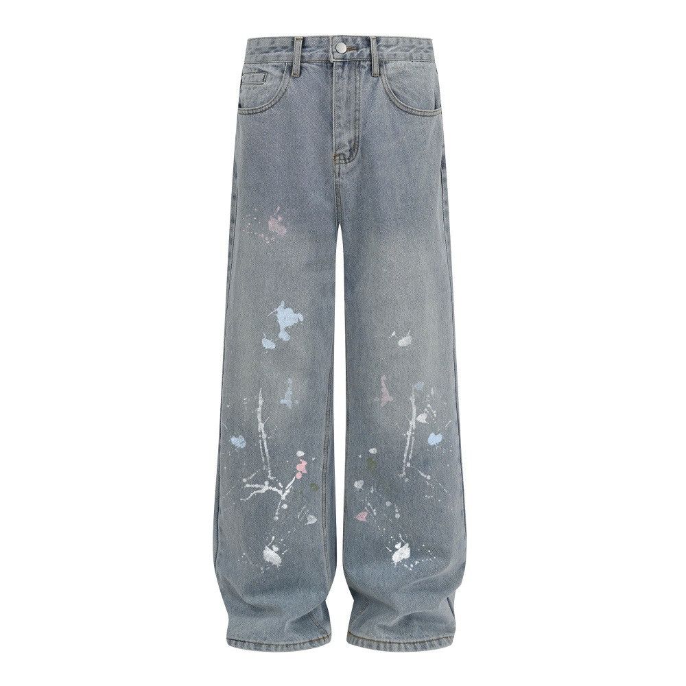 Vintage Men's distressed retro punk splatter ink wash jeans Size US 32 / EU 48 - 1 Thumbnail