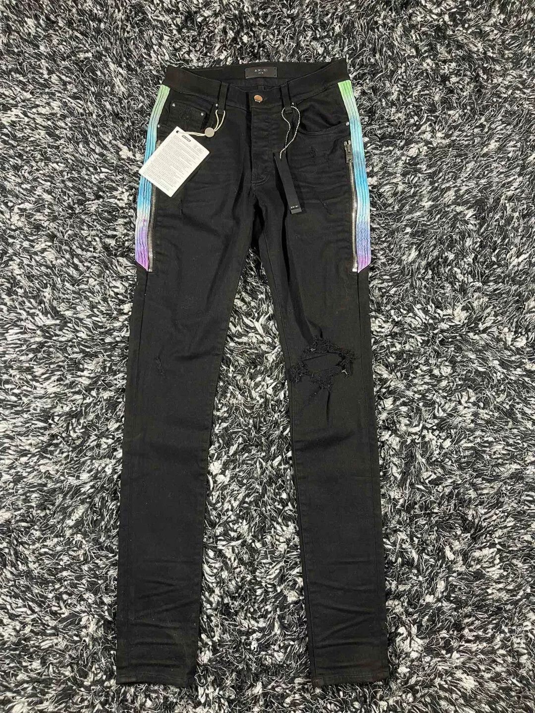 Amiri amiri watercolor half track jean Size US 30 / EU 46 - 1 Thumbnail