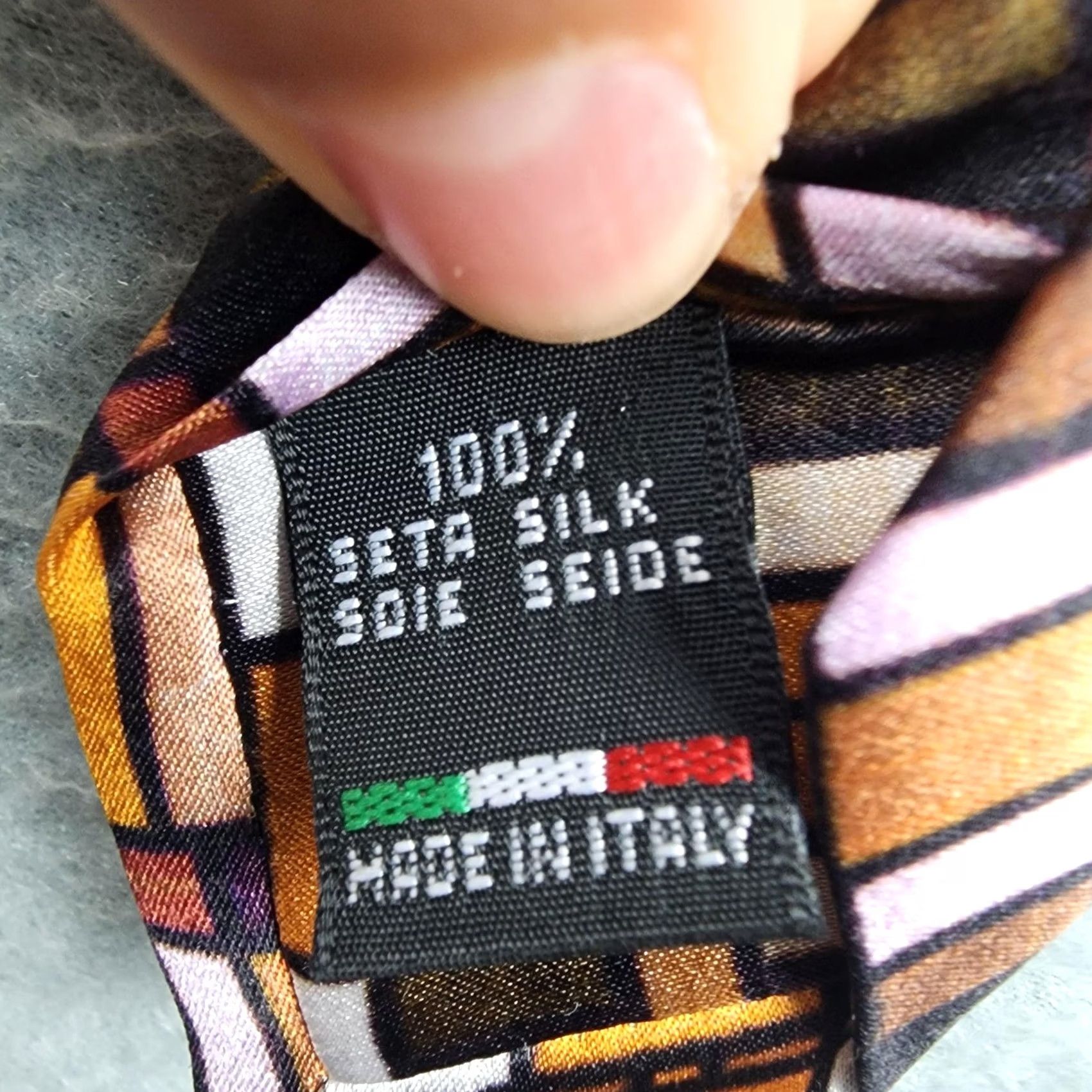Paul Fredrick Tie Mens Multicolor Geometric 100% Silk Classic Italy One Size, Men's — image 3 of 6