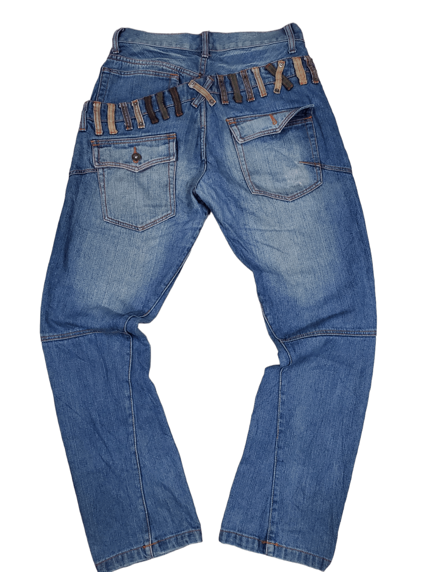 Japanese Brand × Vintage 🔥Vintage Denim Double Waist Rare Design 🔥 Size US 31 - 2 Thumbnail