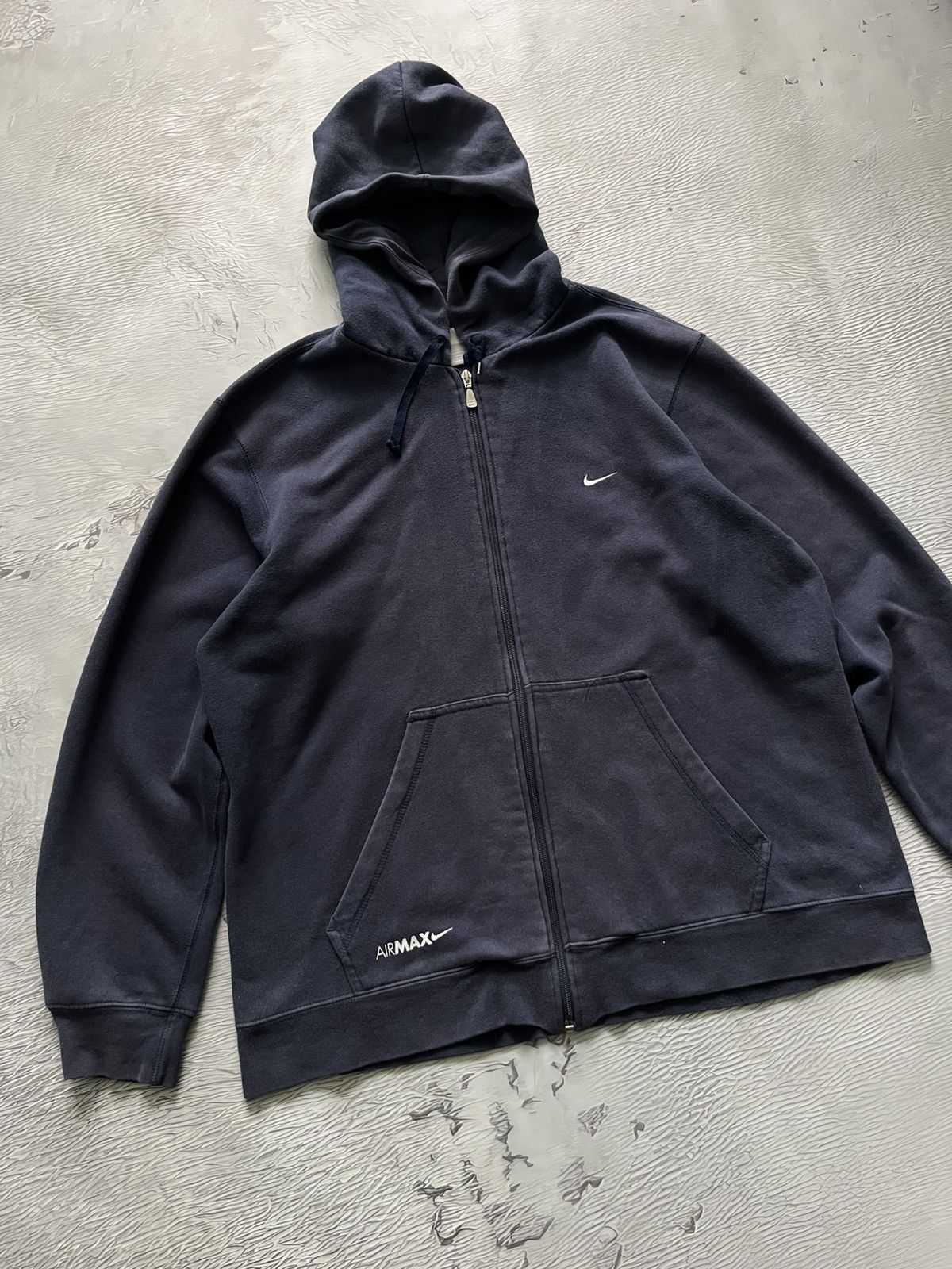Vintage Nike Y2K Air Max Vintage Zip Hoodie Streetwear Blue Size US L / EU 52-54 / 3 - 1 Thumbnail