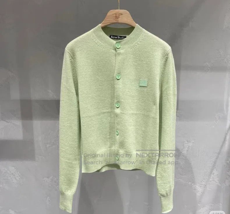 Acne Studios Acne Studios Smiley wool cardigan, mint green, classic smi Size S / US 4 / IT 40 - 5 Thumbnail