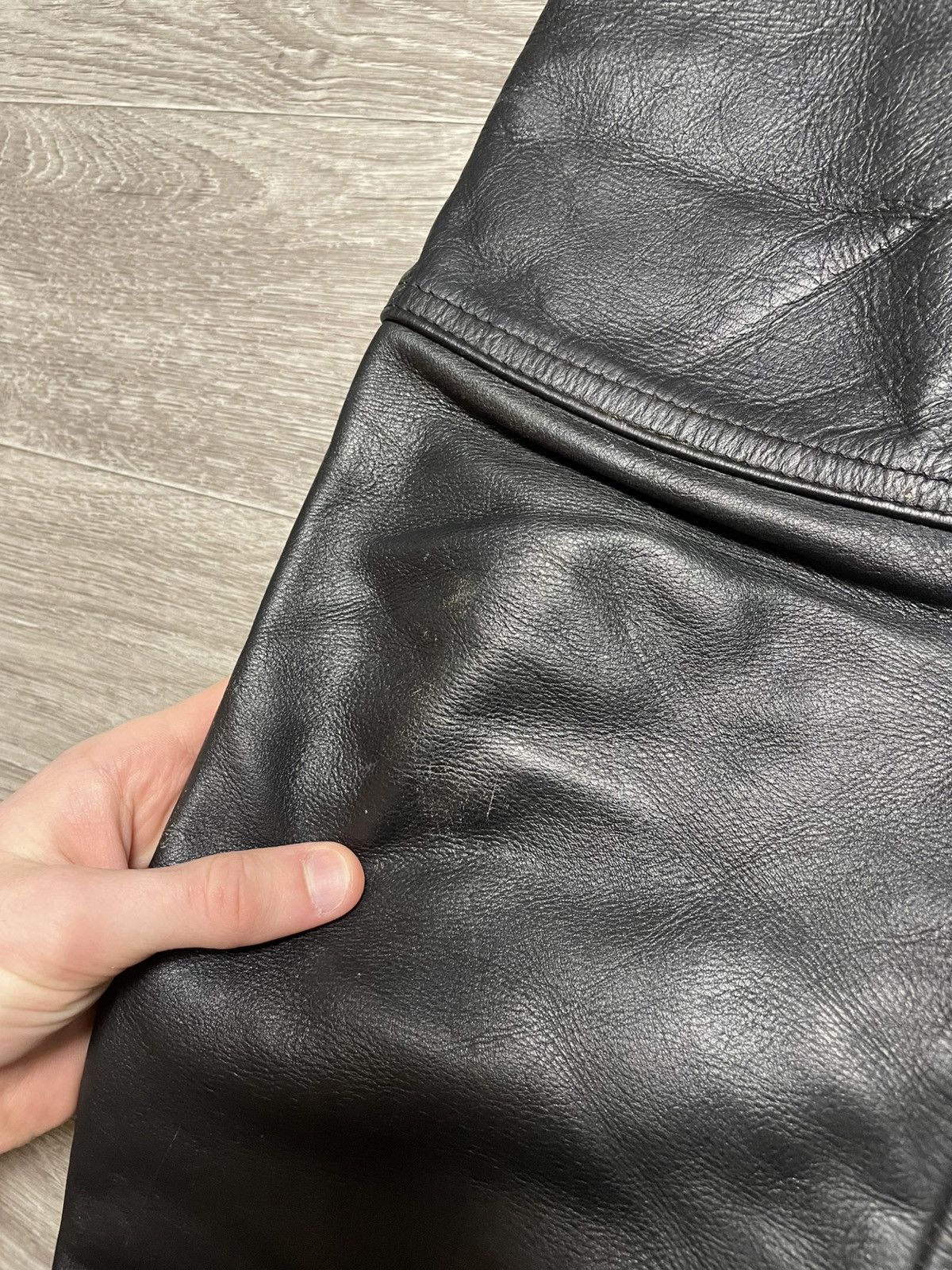 Genuine Leather Vintage Moto Real Leather Black Pants Size US 29 - 8 Thumbnail