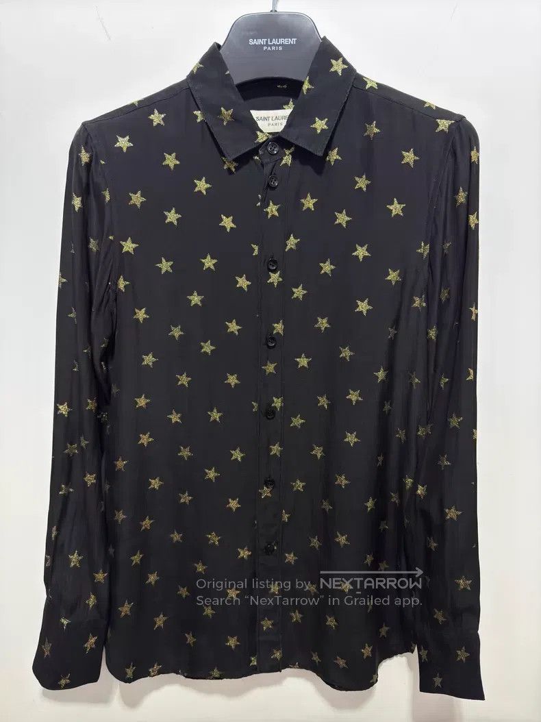 Saint Laurent Paris Saint Laurent Paris Satin Mulberry Silk Black and Gold烫 Go Size XS / US 0-2 / IT 36-38 - 1 Thumbnail