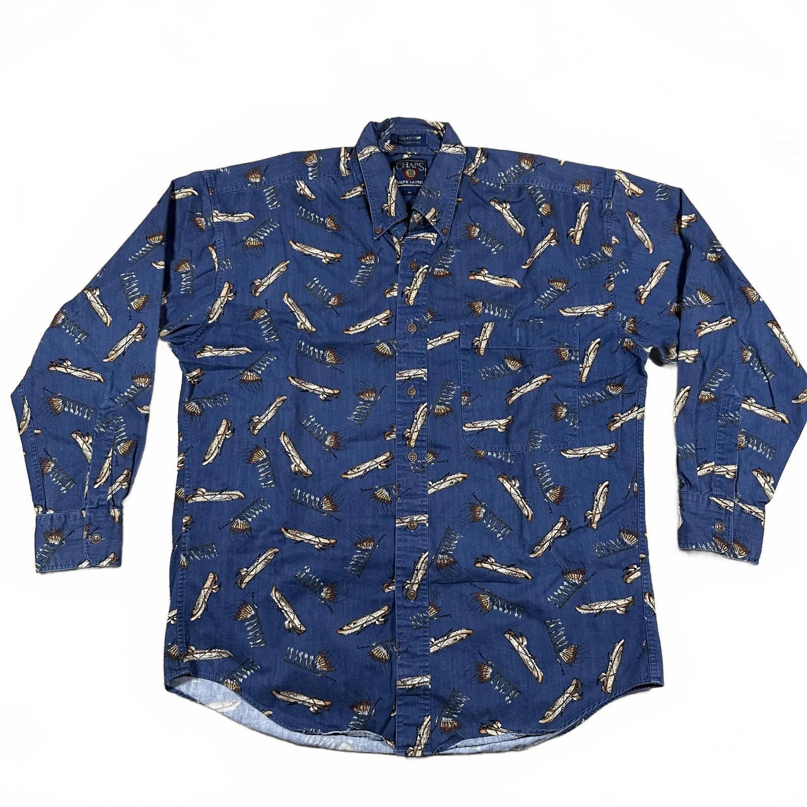 Chaps Chaps Mens Casual Shirt Medium Blue Printed Vintage Size US M / EU 48-50 / 2 - 1 Thumbnail