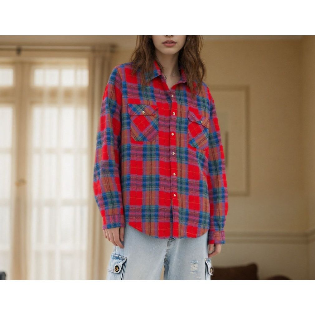 Vintage Vtg Trails End Acrylic Flannel Shirt M (Fits L) Plaid 80s Size US M / EU 48-50 / 2 - 3 Thumbnail