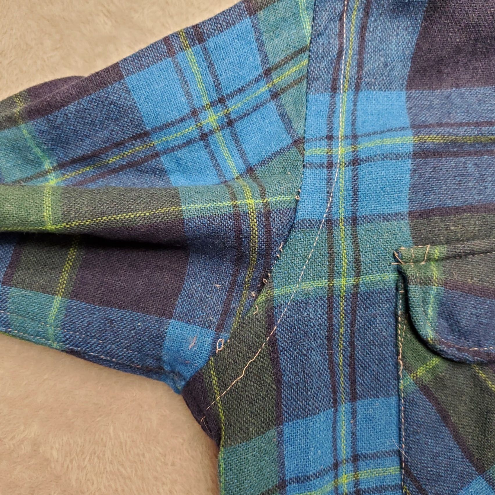 Vintage VINTAGE The Broadway Shirt Mens M Blue Plaid Wool Flannel Shirt Size US M / EU 48-50 / 2 - 6 Thumbnail