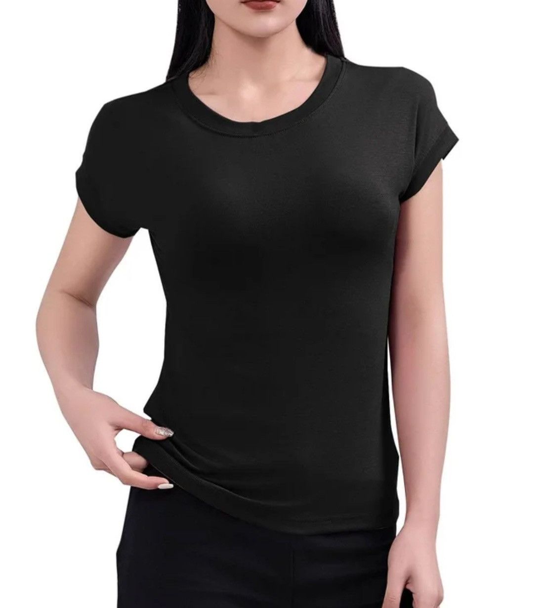 agnes b. Vintage Agnes b plain black tee Size S / US 4 / IT 40 - 1 Thumbnail