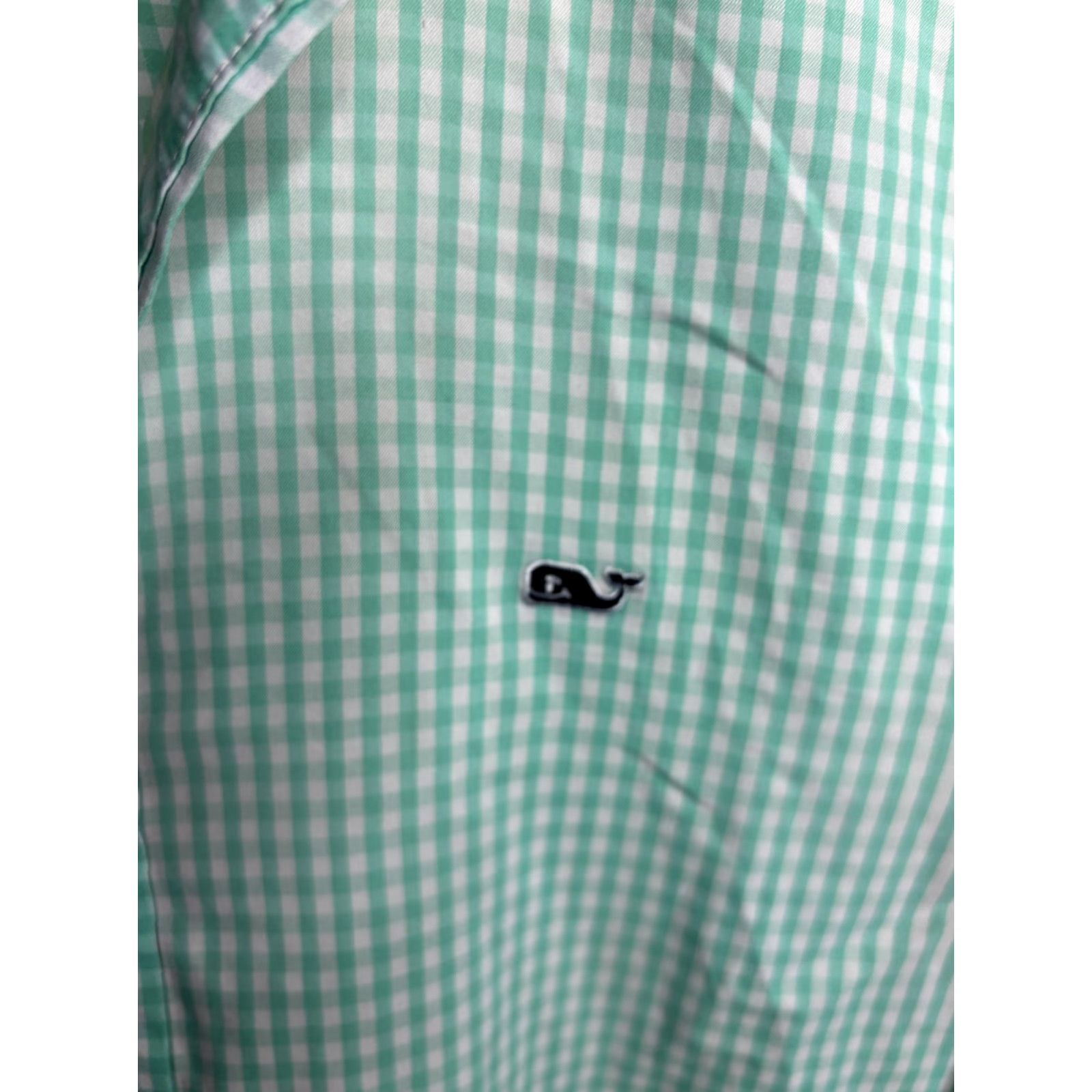 Vineyard Vines Vineyard Vines Shirt Mens Large Green Check Whale Nylon Button Front Casual Size US L / EU 52-54 / 3 - 4 Thumbnail