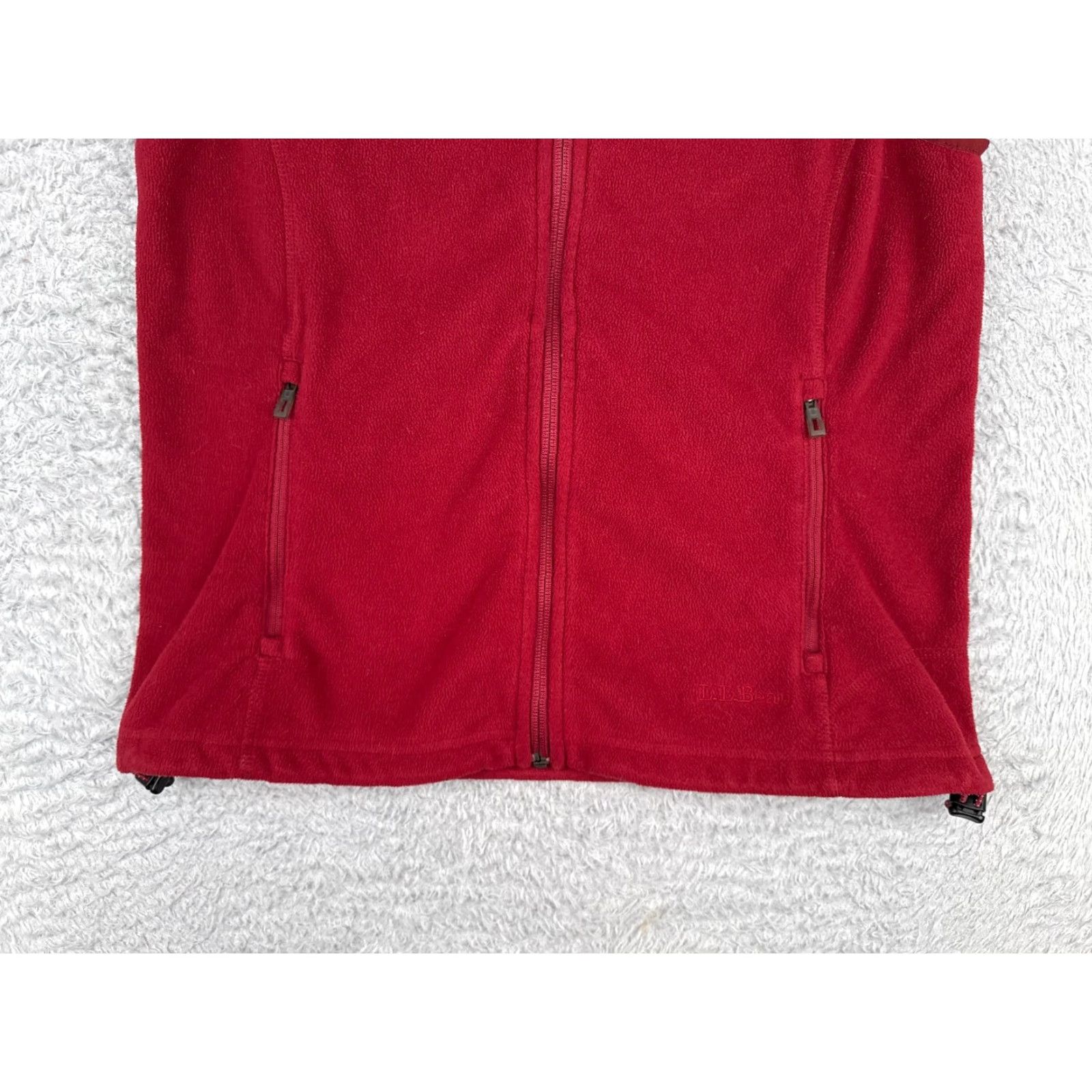 Vintage L.L. Bean Vest Women S Red Full Zip Sleeveless Polyester Fleece Pockets Solid Outdoor American Fall Spring Winter Womens Size S / US 4 / IT 40 - 5 Thumbnail