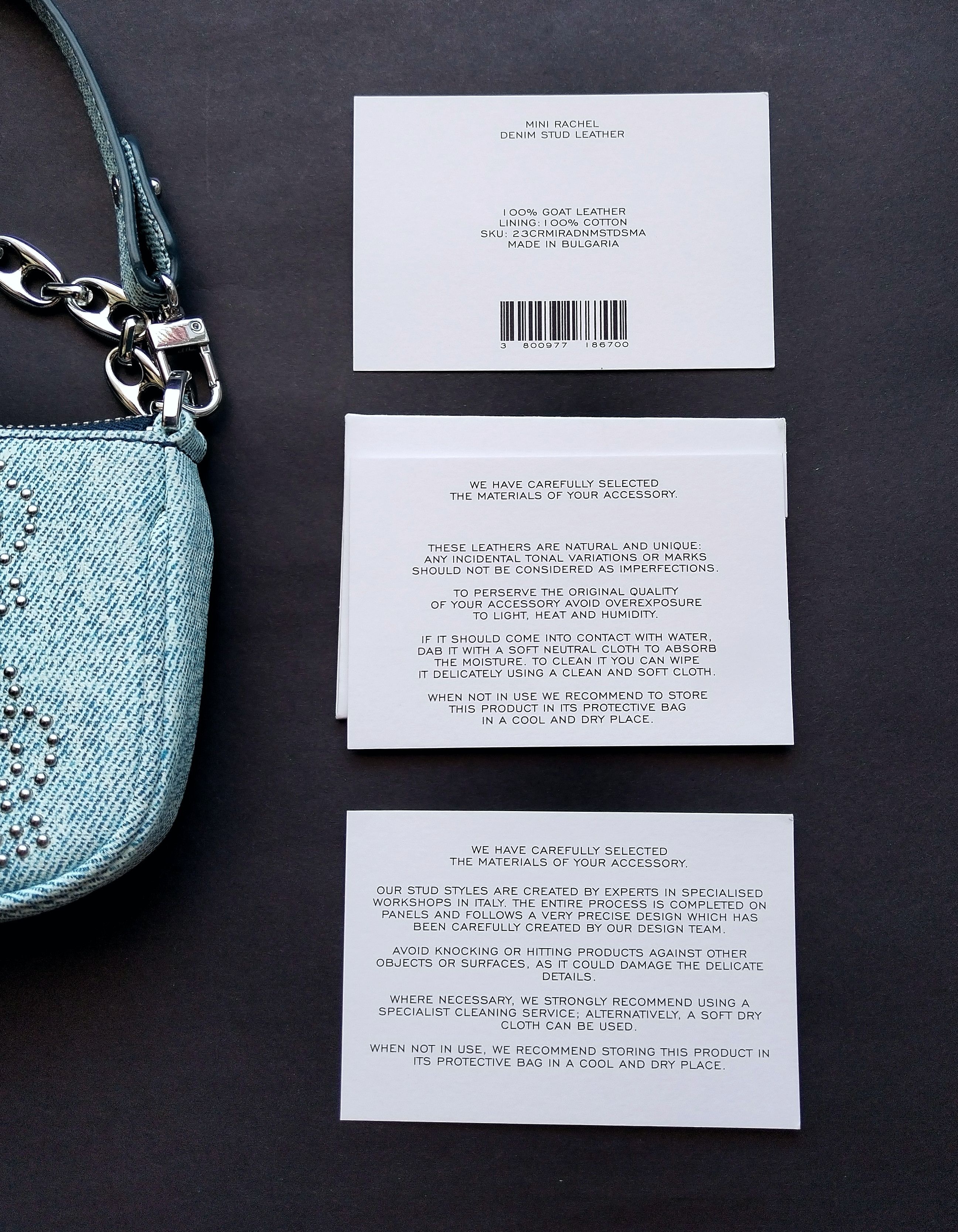 By Far 'Rachel mini' denim print bag Size ONE SIZE - 5 Thumbnail