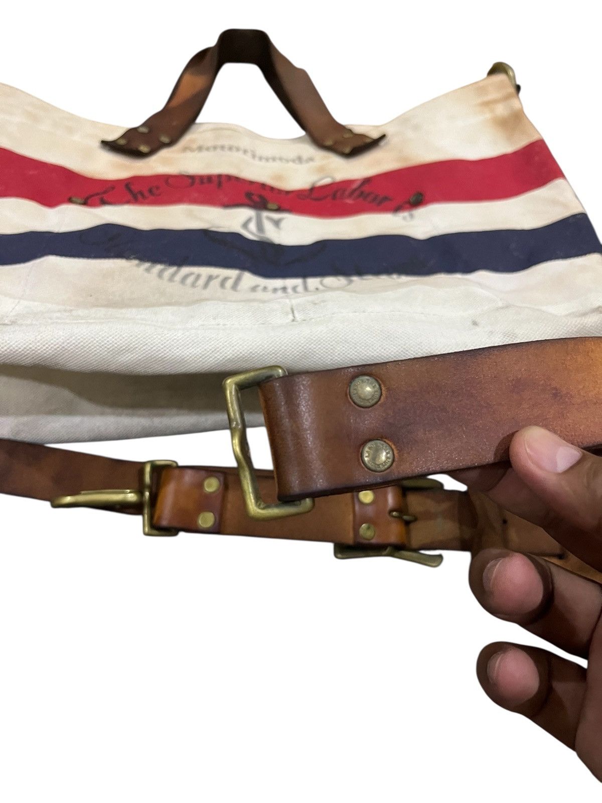 Japanese Brand vintage THE SUPERIOR LABOUR JPN CANVAS LEATHER SHOULDER BAG Size ONE SIZE - 18 Thumbnail