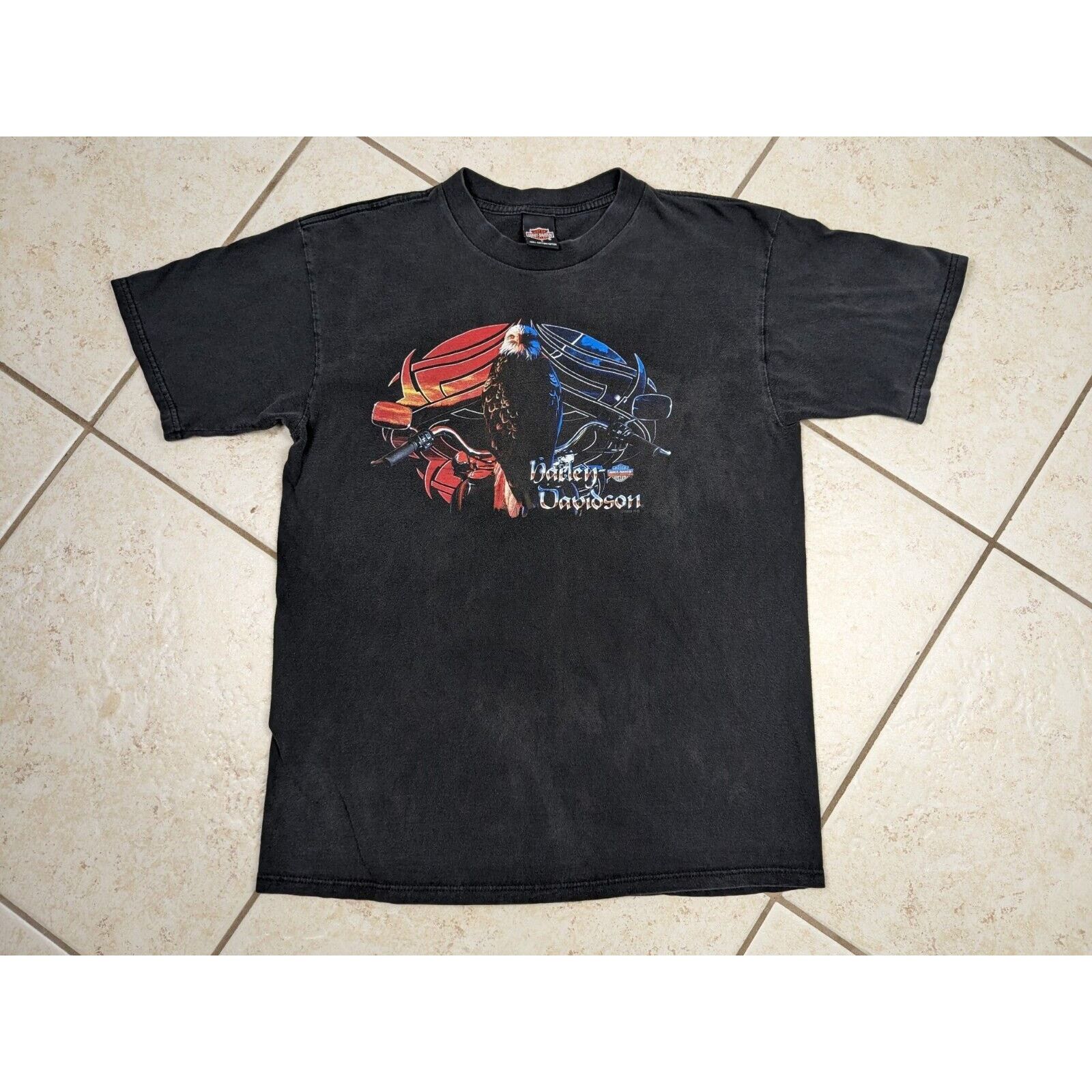 Harley Davidson Vtg Harley Davidson T-Shirt Stan's Batavia NY Tribal Eagle Size US L / EU 52-54 / 3 - 1 Thumbnail