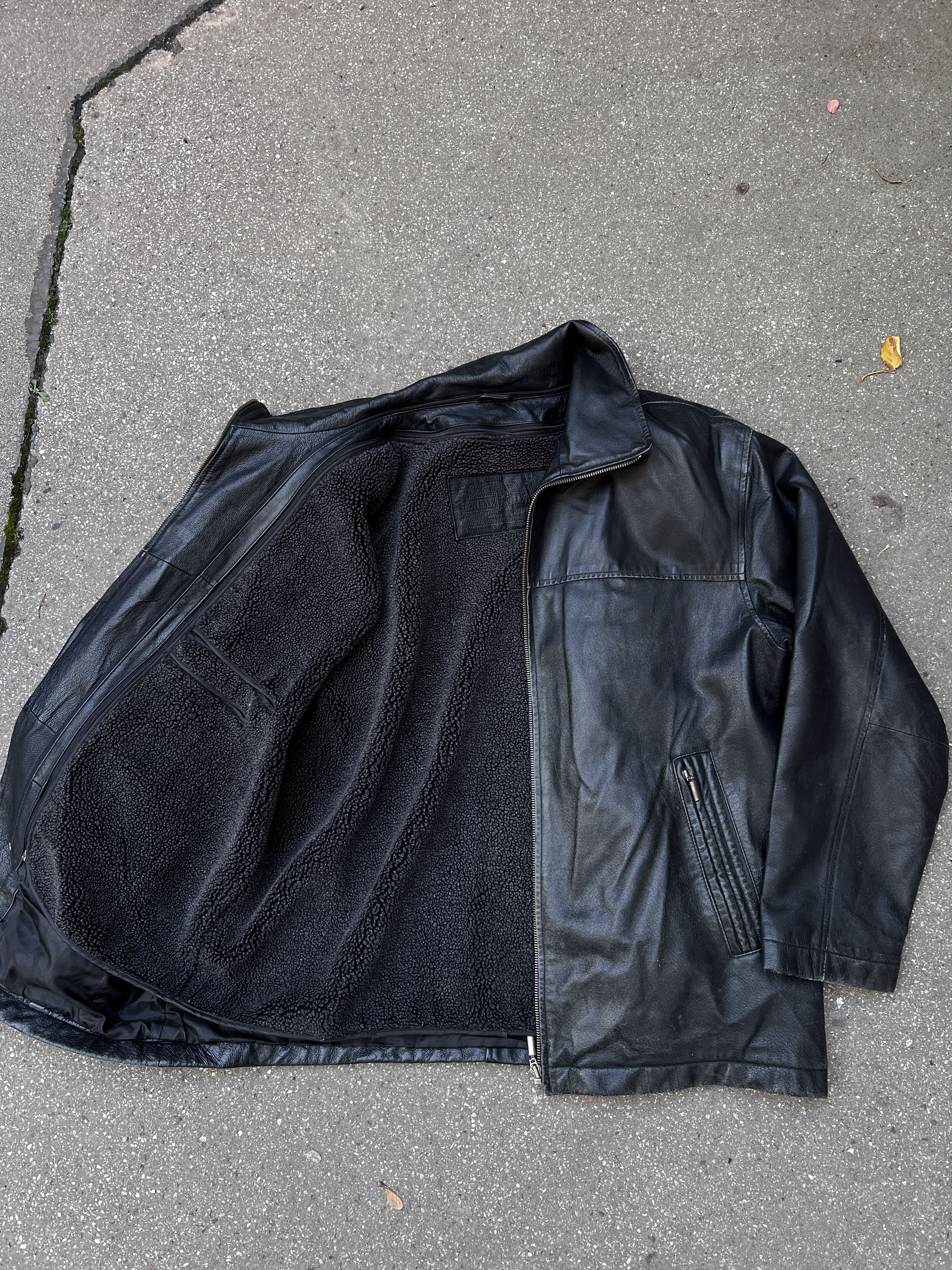 14th Addiction Winter Vintage 00s leather long coat jacket 2in1 vest fleece Size US XL / EU 56 / 4 - 21 Thumbnail