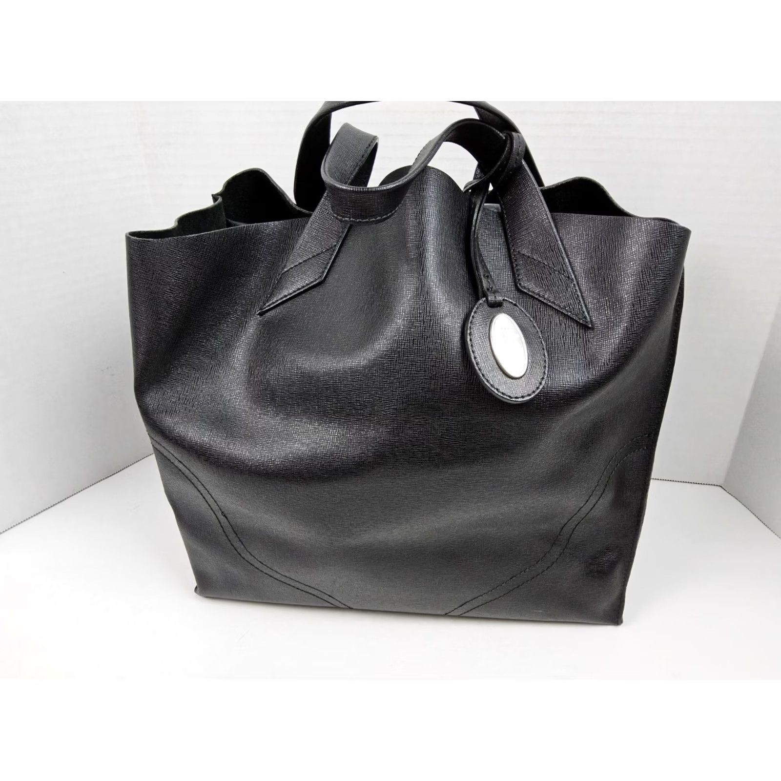 Furla Furla Satchel Leather Handbag Tote Purse With Dustbag Black Double Handles Women Size ONE SIZE - 4 Thumbnail