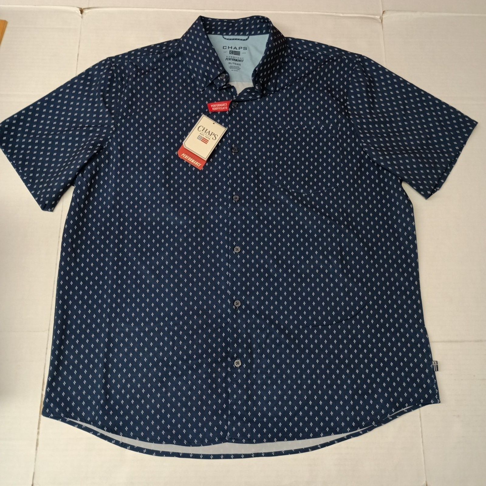 Chaps Chaps Everyday Performance Shirt Men's Size XL Ink Blue Size US XL / EU 56 / 4 - 1 Thumbnail