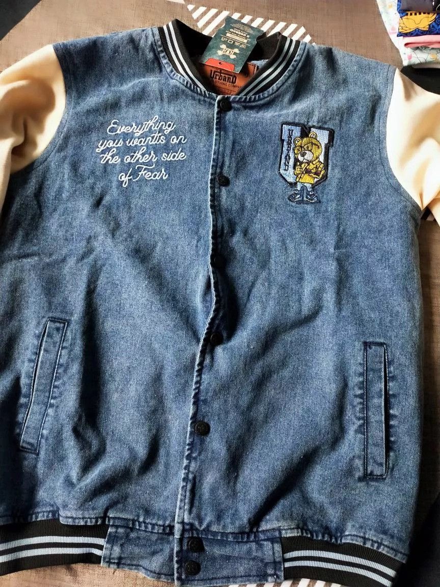 Other X Urband Absolute Varsity Jacket Denim Bear University A259 Size US L / EU 52-54 / 3 - 1 Thumbnail