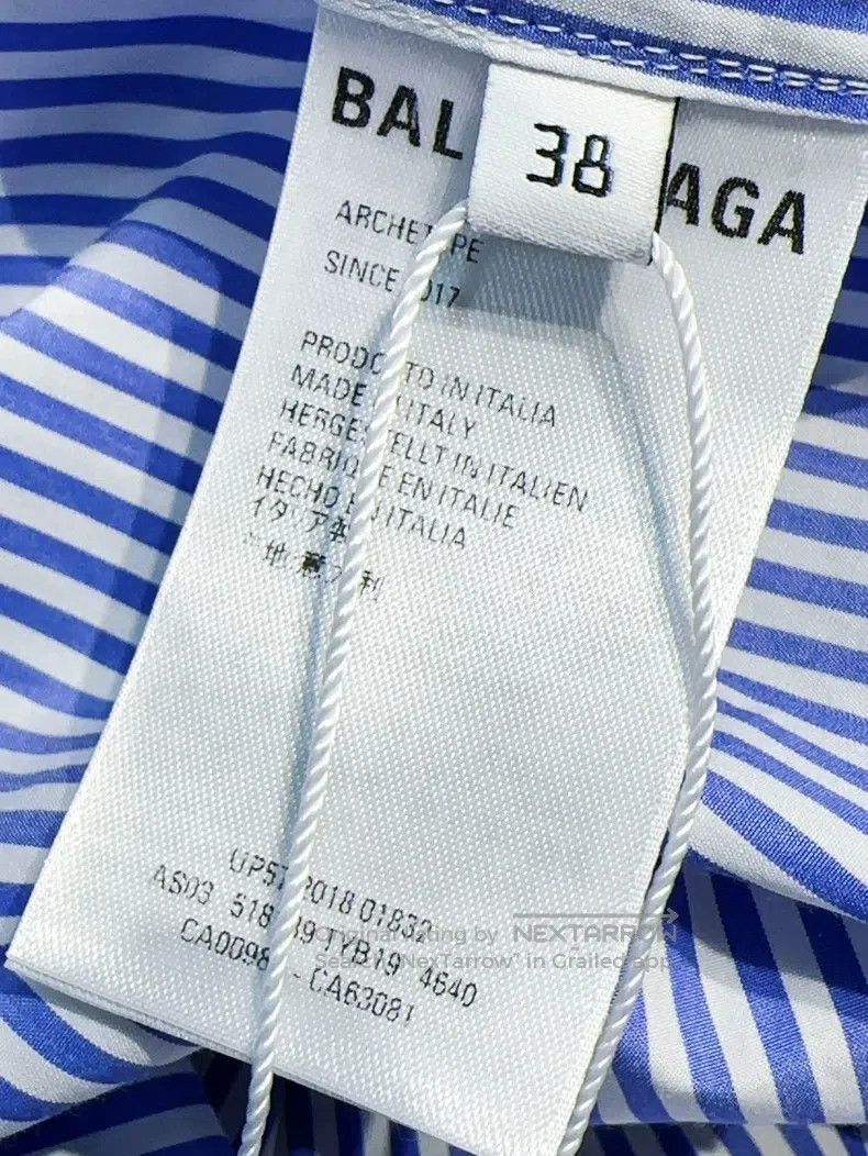 Balenciaga Balenciaga Blue and White 38 Size Striped Long Sleeve Shir Size XS / US 0-2 / IT 36-38 - 7 Thumbnail