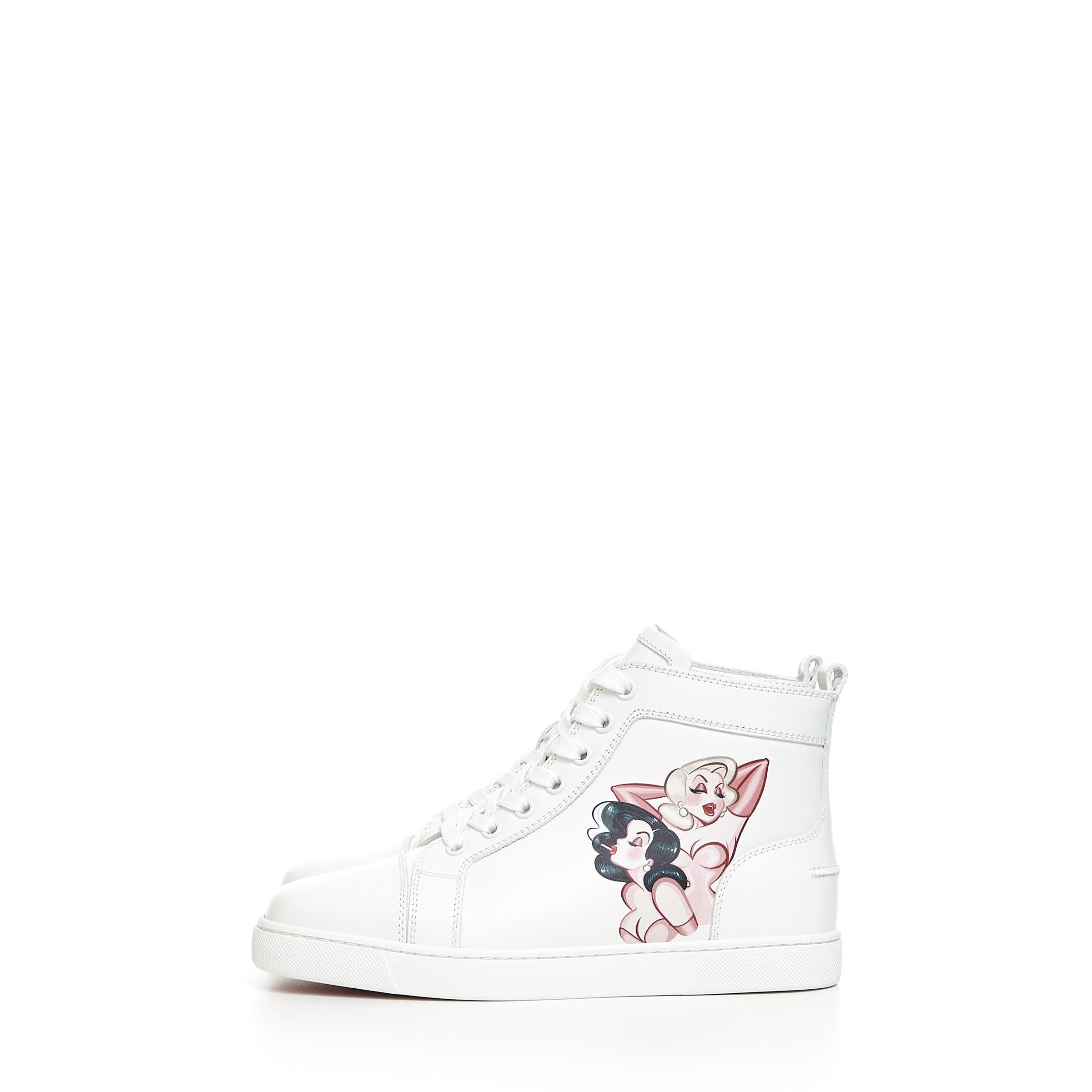 Christian Louboutin Hightop Sneakers Loupin With PinUp Print Size US 5 / IT 35 - 5 Thumbnail