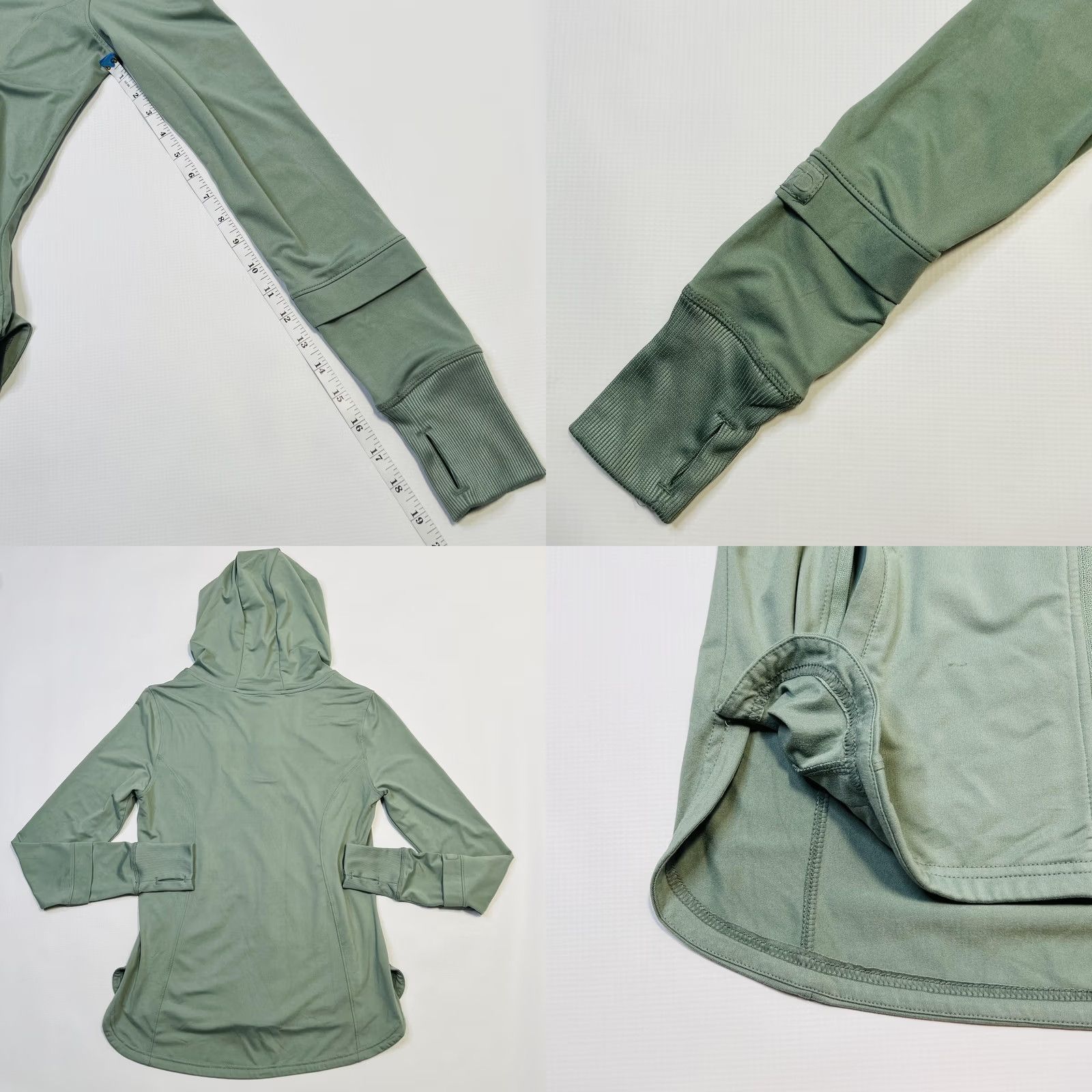 Vintage 7Diamonds Core Jacket Womens Small Green Full Zip Hoodie Stretch Thumb Holes Jacket Size S / US 4 / IT 40 - 8 Thumbnail