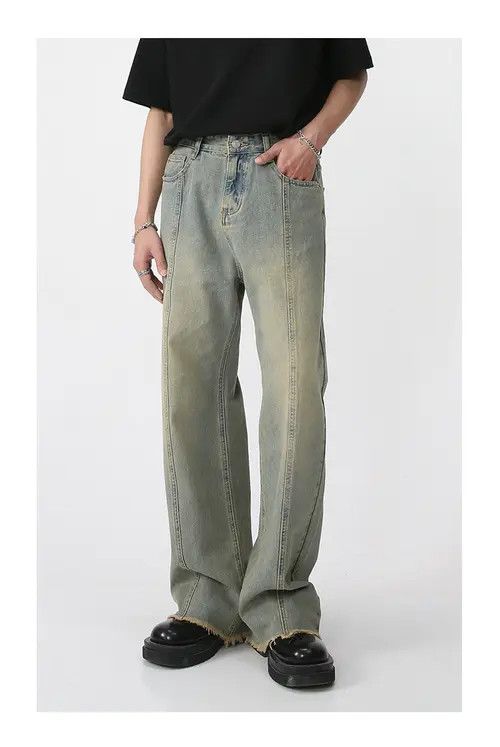 Japanese Brand × Jean High street worn white straight jeans Size US 32 / EU 48 - 3 Thumbnail