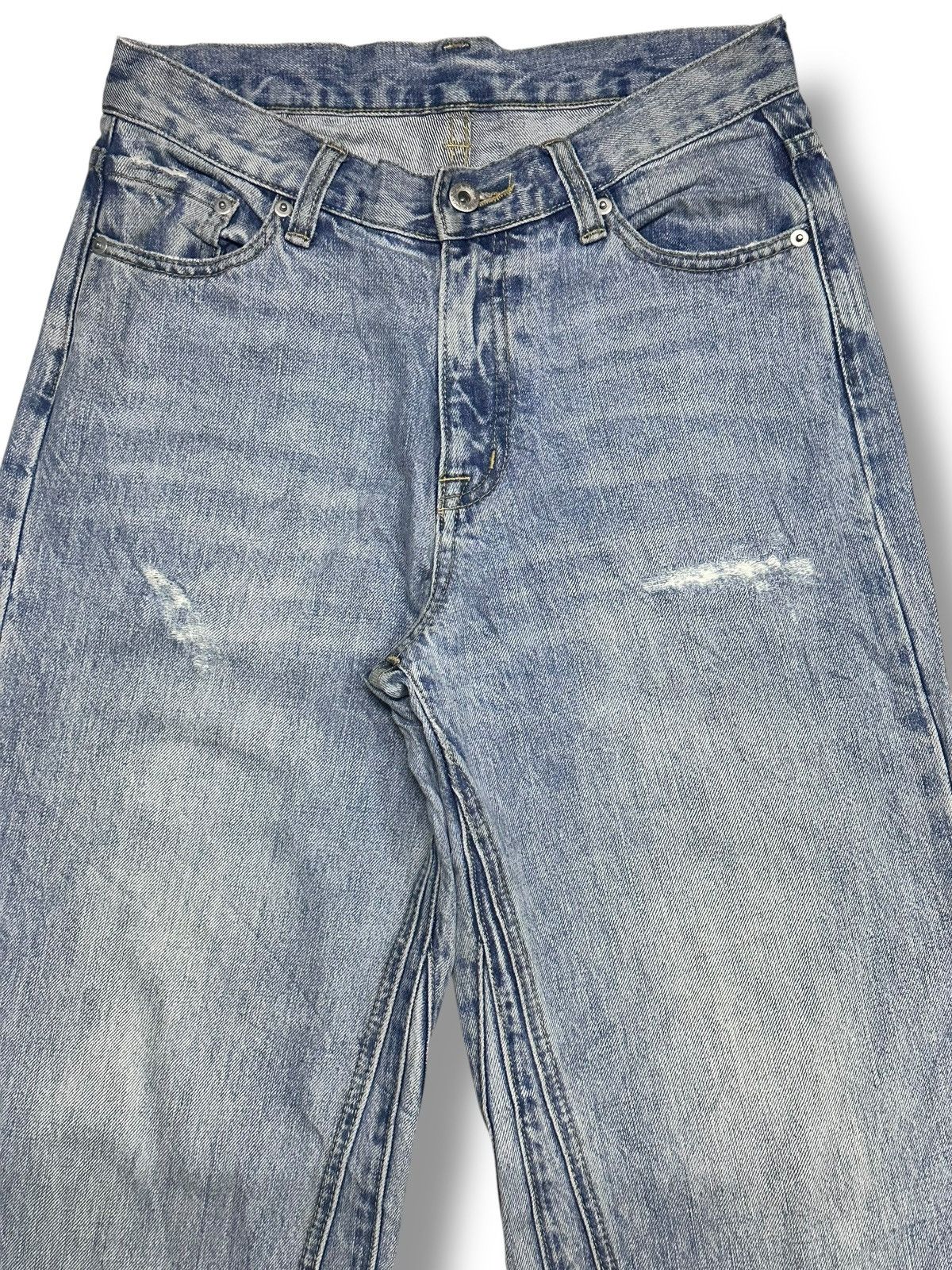 Japanese Brand Vintage Japan Distressed Jean With Wideleg Baggy Style Faded Size US 30 / EU 46 - 4 Thumbnail