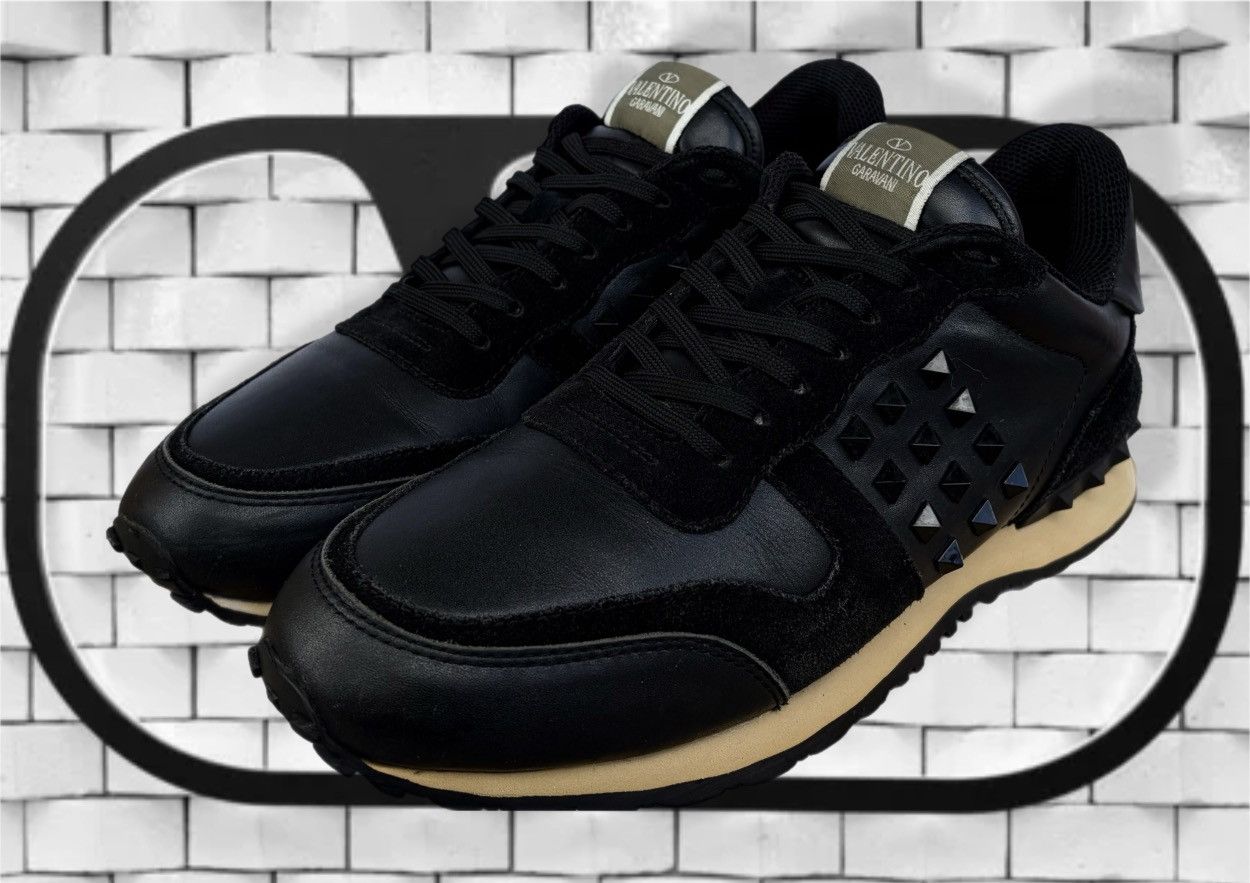 Valentino Valentino Garavani Rockstud Rockrunners Black Sneakers Size US 11 / EU 44 - 1 Thumbnail