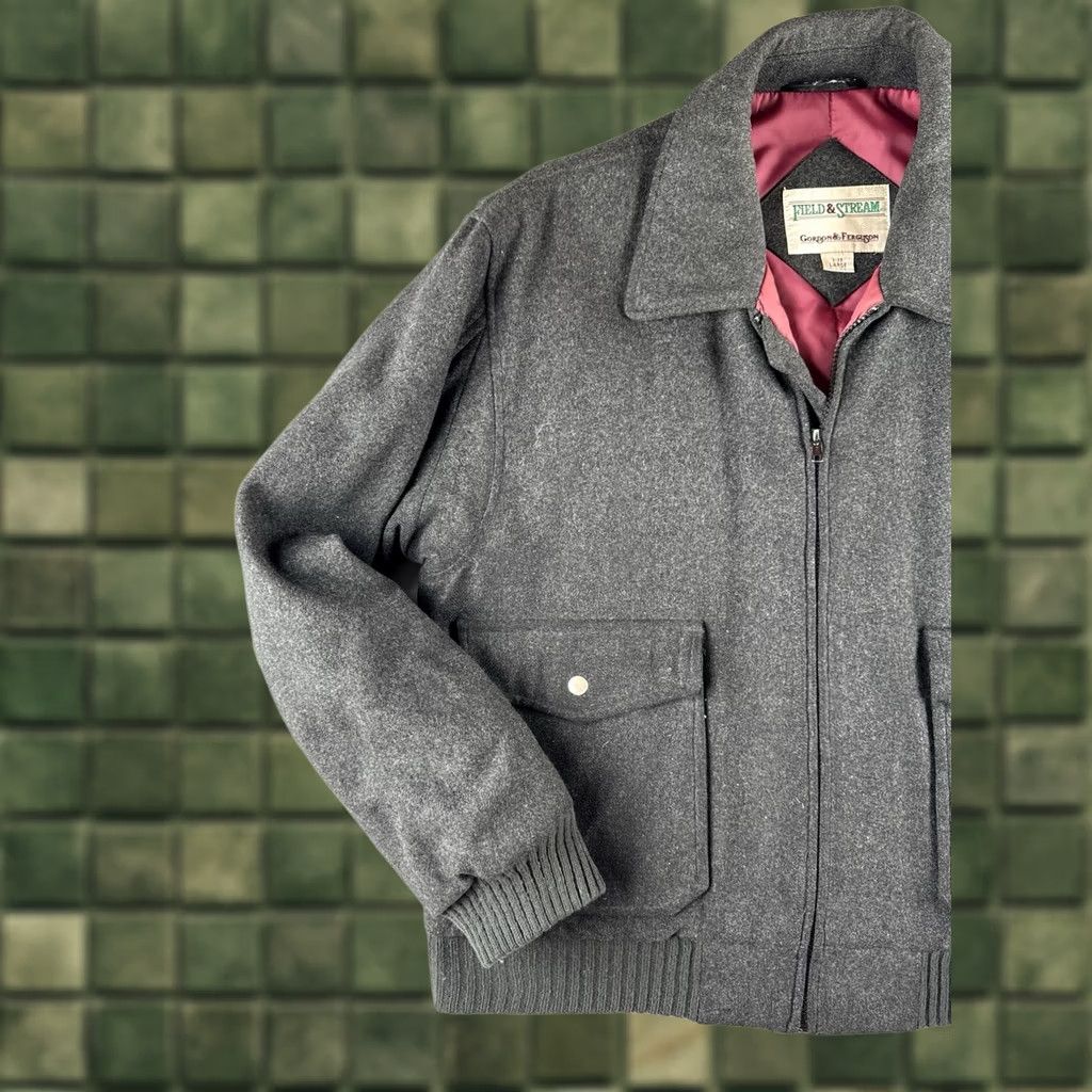 Vintage VINTAGE Field & Stream Wool Jacket Gray Hunting Workwear Zip Coat USA Large Mens Jacket Bomber 80s Classic Outdoor Size US L / EU 52-54 / 3 - 1 Thumbnail