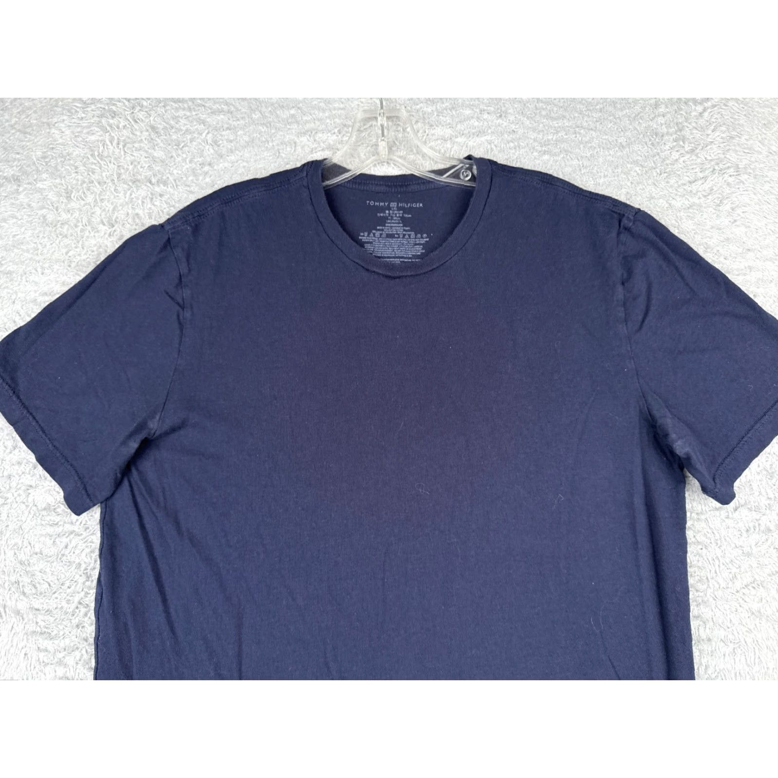 Tommy Hilfiger VINTAGE Tommy Hilfiger Shirt Adult Large Blue Crew Neck Short Sleeve 100% Cotton READ Size US L / EU 52-54 / 3 - 4 Thumbnail