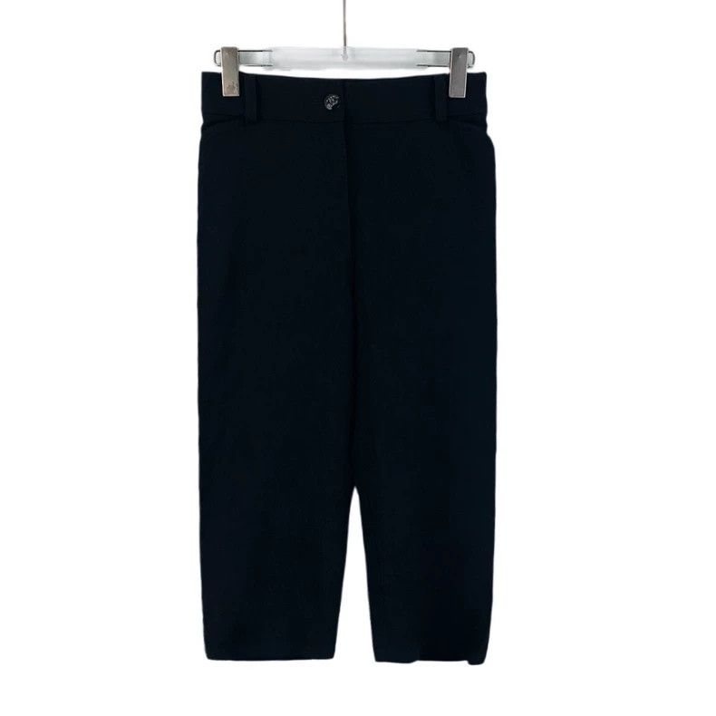 Chanel Chanel Casual wide-leg trousers with black logo buckle Size 24" / US 00 / IT 34 - 1 Thumbnail