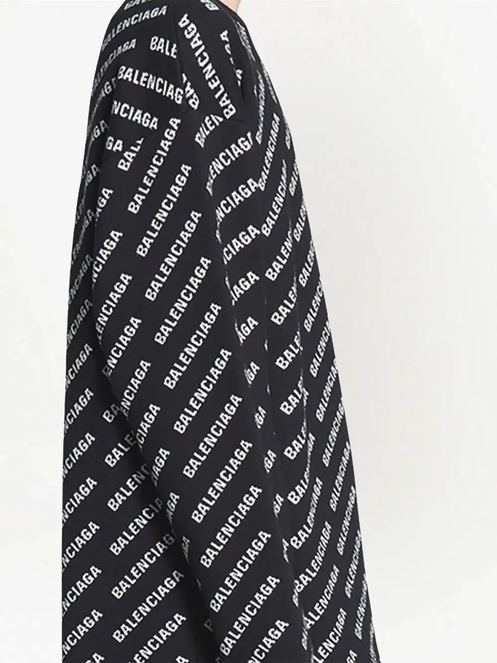 Balenciaga o1mt1gz0924 All-Over Crewneck in Black/White Size US XS / EU 42 / 0 - 2 Thumbnail