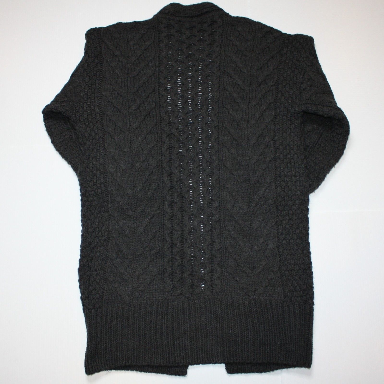 Topshop Long Open Front Cardigan Sweater in Charcoal size XS US 2-4 Size XS / US 0-2 / IT 36-38 - 9 Thumbnail