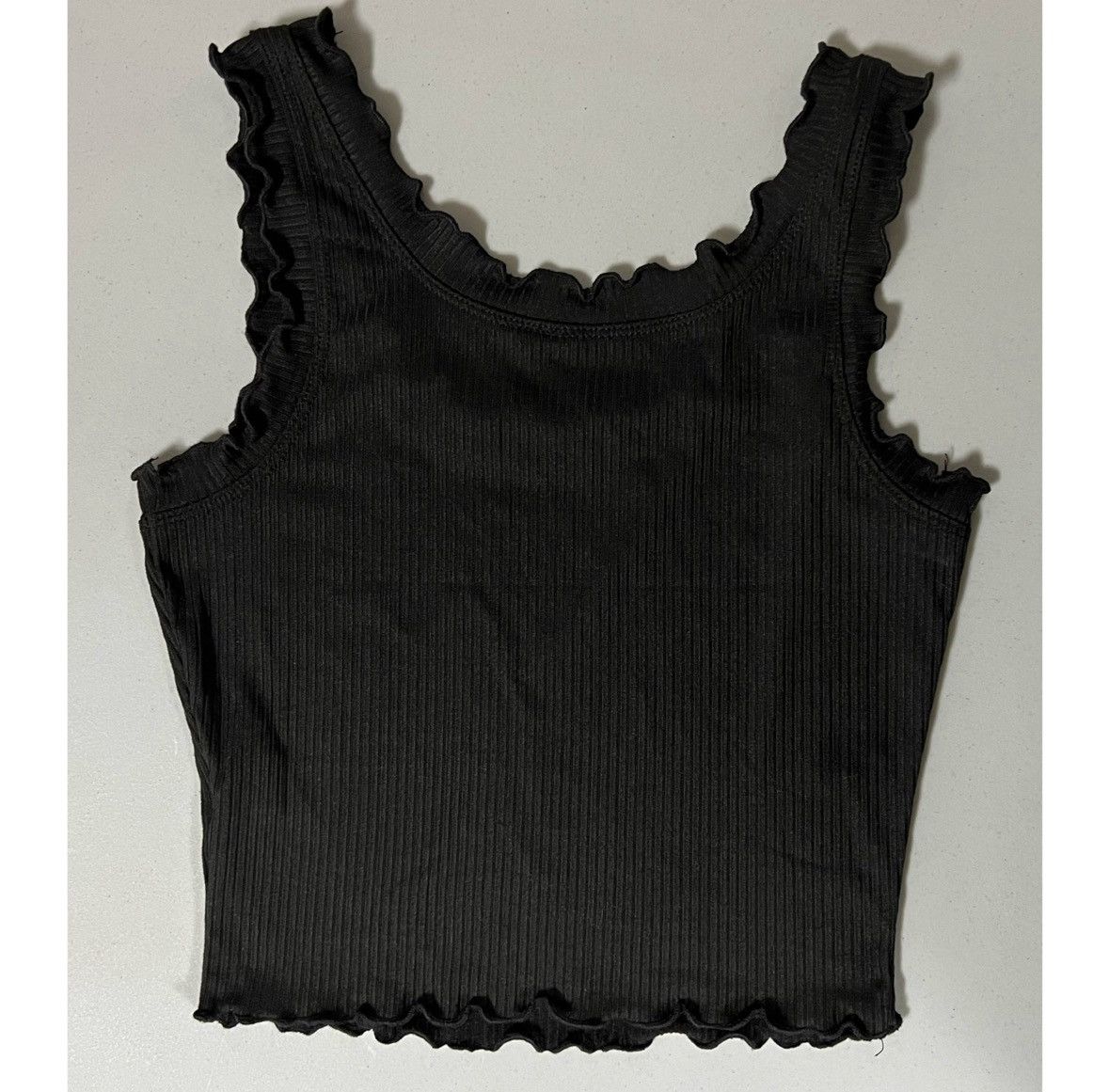 Vintage Iris Basic Black Tank Crop Top Cami Camisole Shirt Size S 🕷️ Size S / US 4 / IT 40 - 2 Thumbnail
