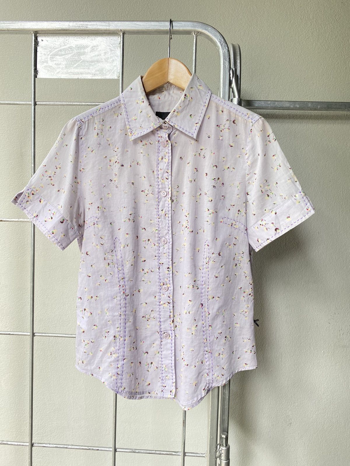 Paul Smith Paul Smith Women Lilac Floral Shirt Size S / US 4 / IT 40 - 22 Thumbnail