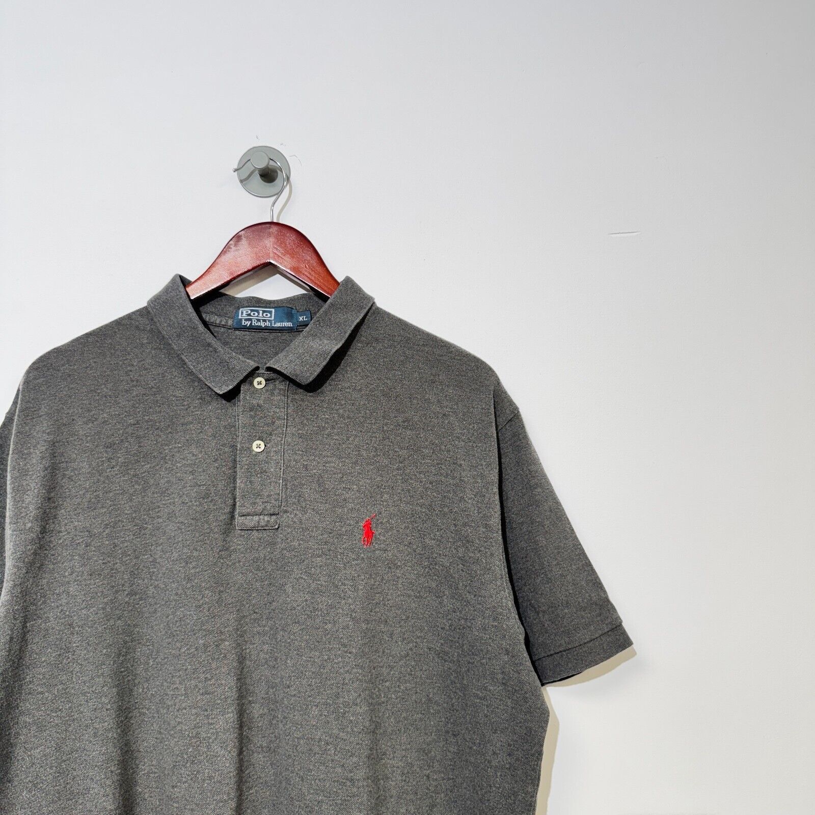 Ralph Lauren × Vintage Vintage Ralph Lauren Unisex Gray Cotton Polo Shirt Size XL Size US XL / EU 56 / 4 - 2 Thumbnail