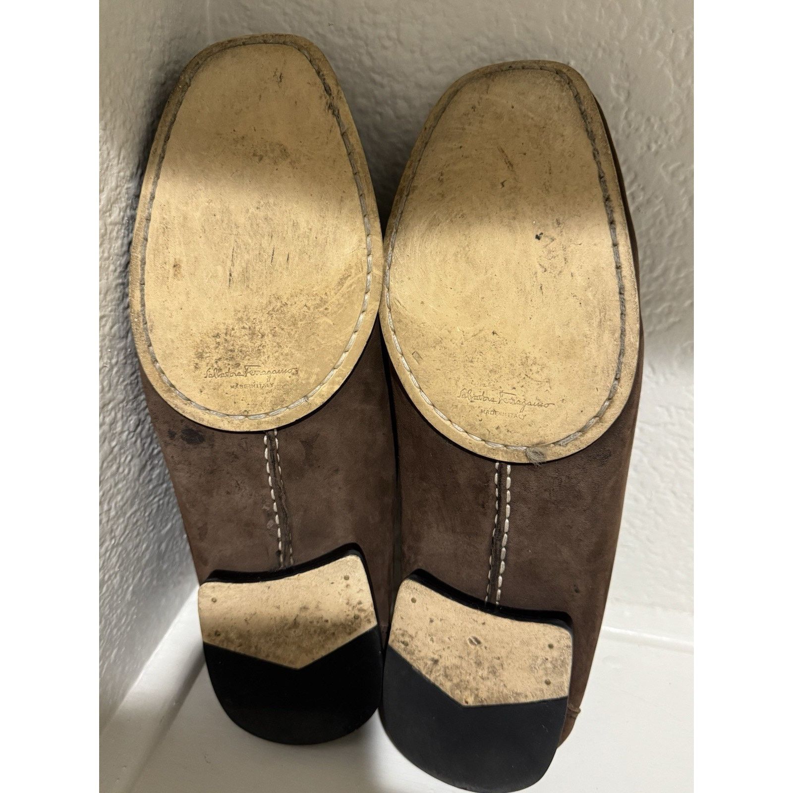 Salvatore Ferragamo Salvatore Ferragamo Mens Brown Suade Slip On Loafer Shoes Size US 9 / EU 42 - 7 Thumbnail