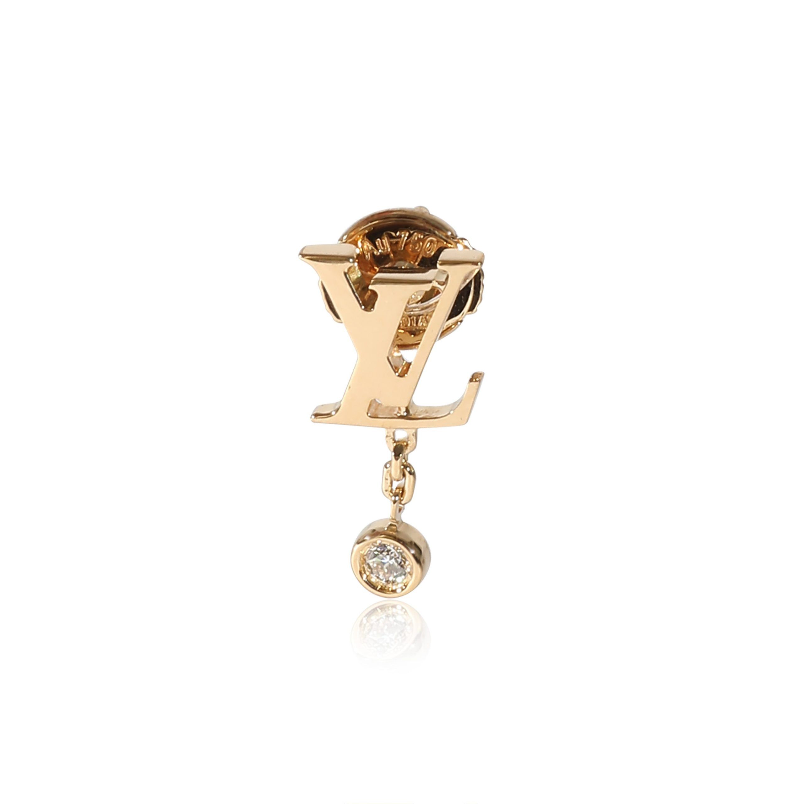 image of Louis Vuitton Idylle Blossom Single Diamond Earring In 18K Yellow Gold 0.03 Ctw, Women's