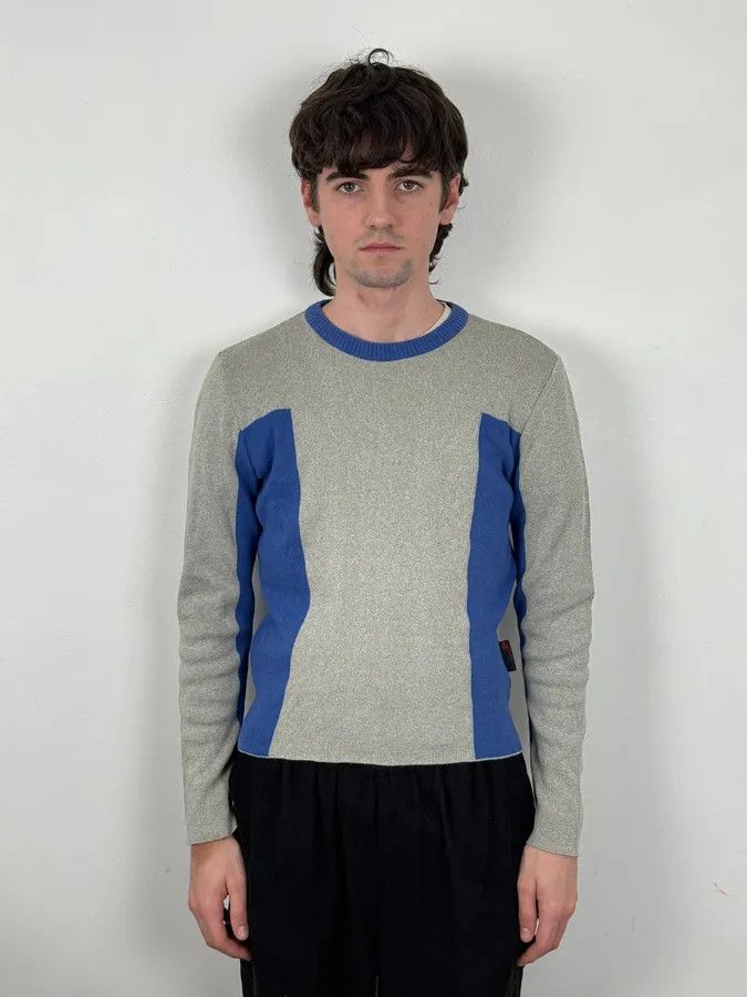 Dolce & Gabbana 1990s Dolce & Gabbana Blue Beige Wool Sweater Size US S / EU 44-46 / 1 - 2 Thumbnail