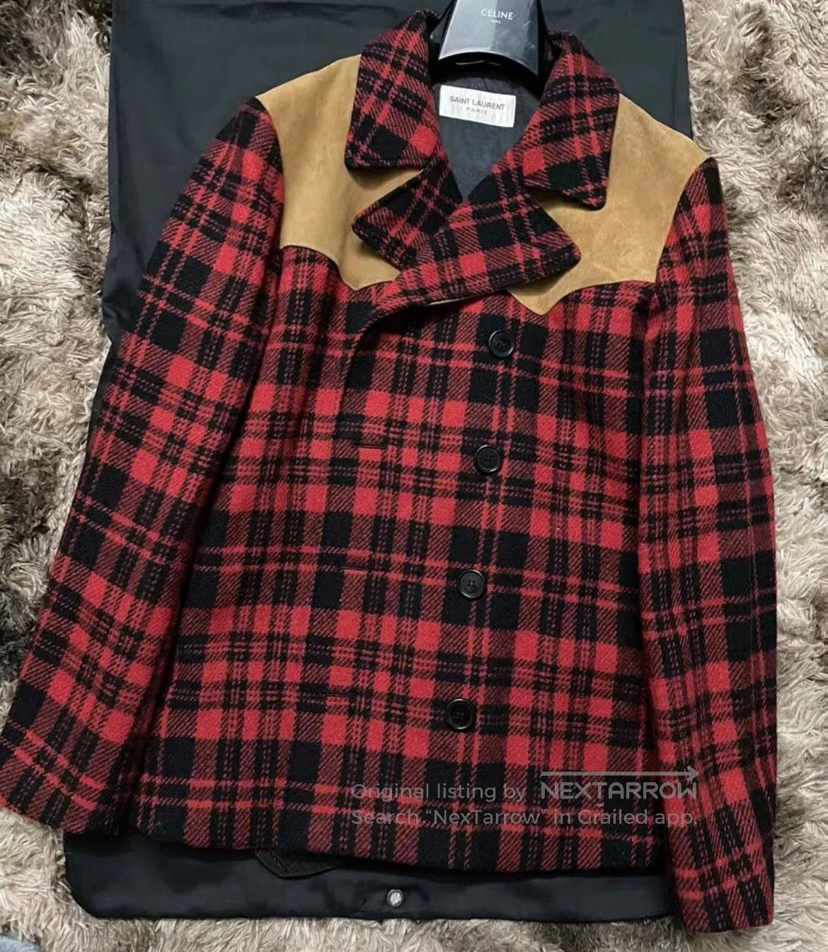 Saint Laurent Paris SAINT LAURENT Red Black Plaid Jacket. Size US M / EU 48-50 / 2 - 1 Thumbnail