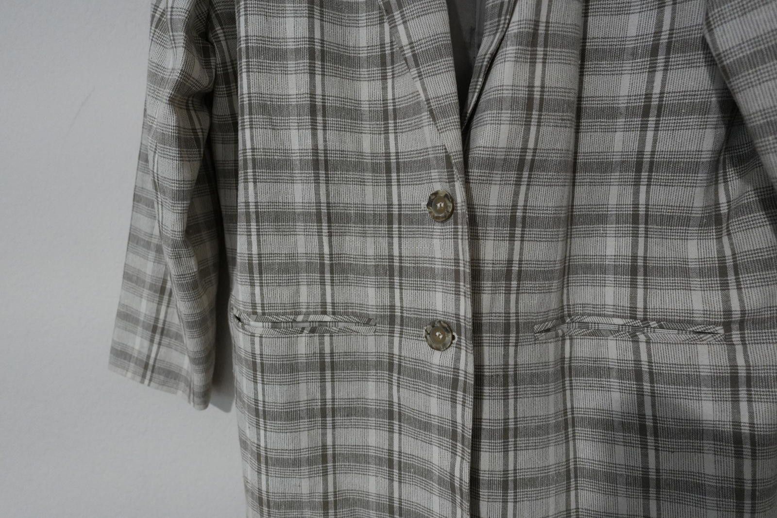 Other Prophecy by Sag Harbor Blazer Womens 12 Grey Cream Plaid VTG Size XL / US 12-14 / IT 48-50 - 2 Thumbnail