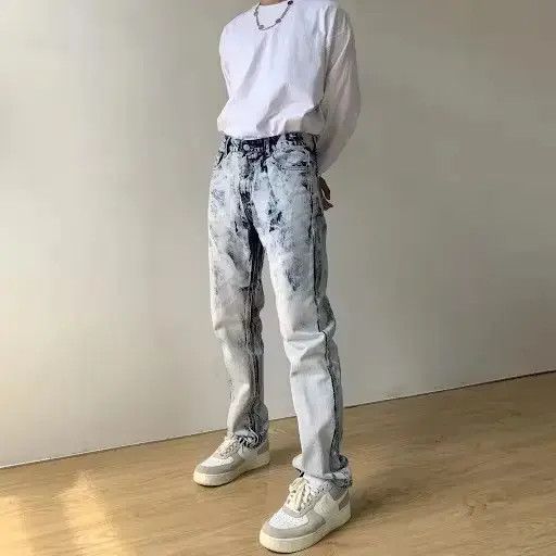 Japanese Brand Acid Wash Denim Jeans Size US 28 / EU 44 - 3 Thumbnail