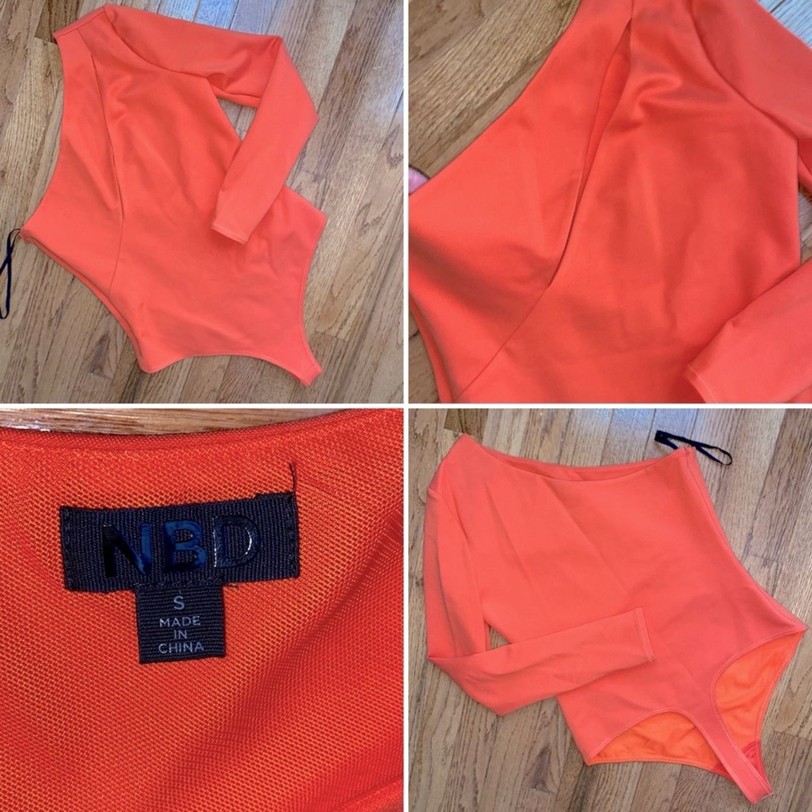 REVOLVE EUC NBD Aaliyah Cut Out One Shoulder Bodysuit Red Orange S Size S / US 4 / IT 40 - 1 Thumbnail