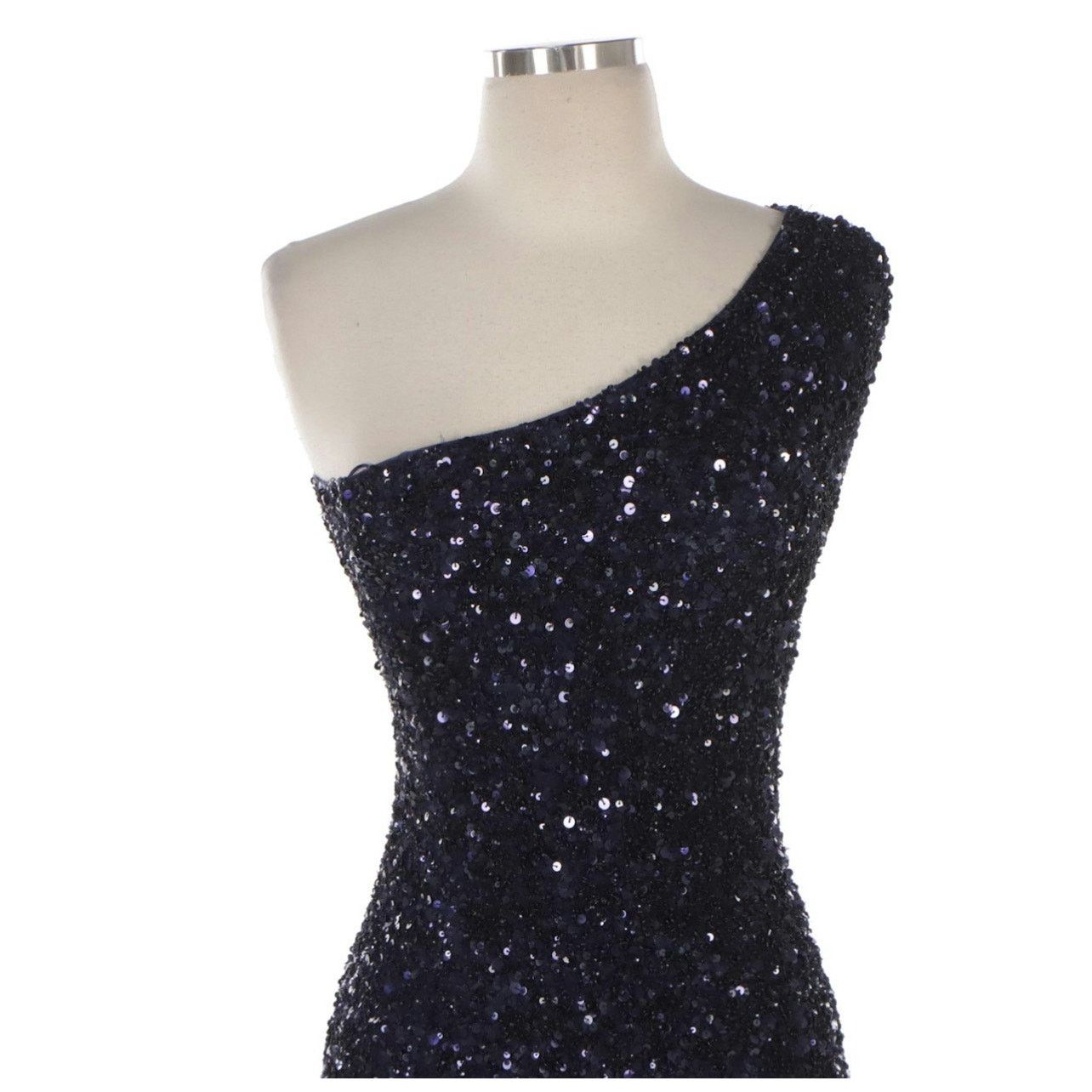 Other Theia Blue Sequined One-Shoulder Evening Dress - Size 4 Size S / US 4 / IT 40 - 4 Thumbnail