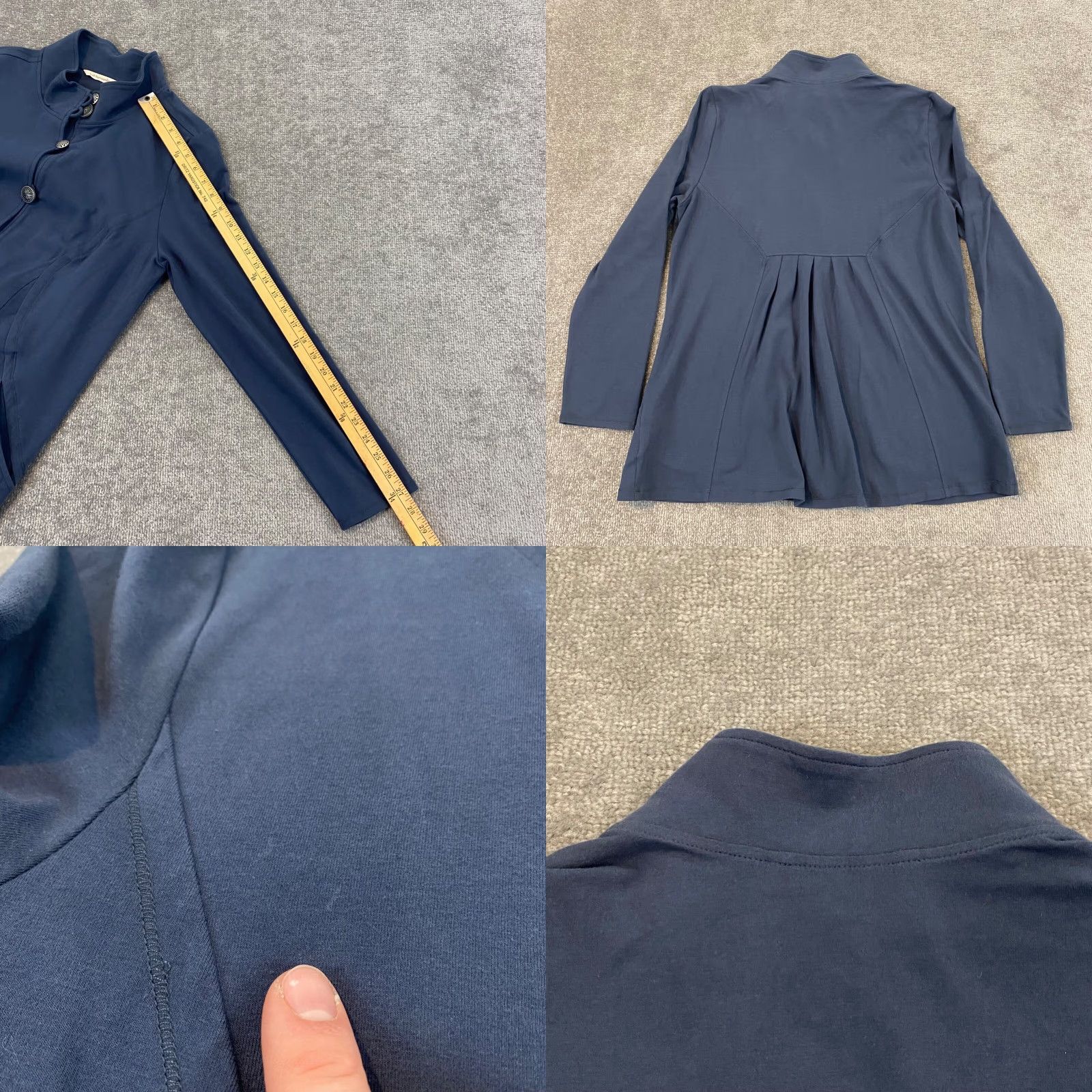 Soft Surroundings SOFT SURROUNDINGS PM Jacket Blazer Womens Petite Large Blue Button Up Blazer Jacket Size L / US 10 / IT 46 - 8 Thumbnail