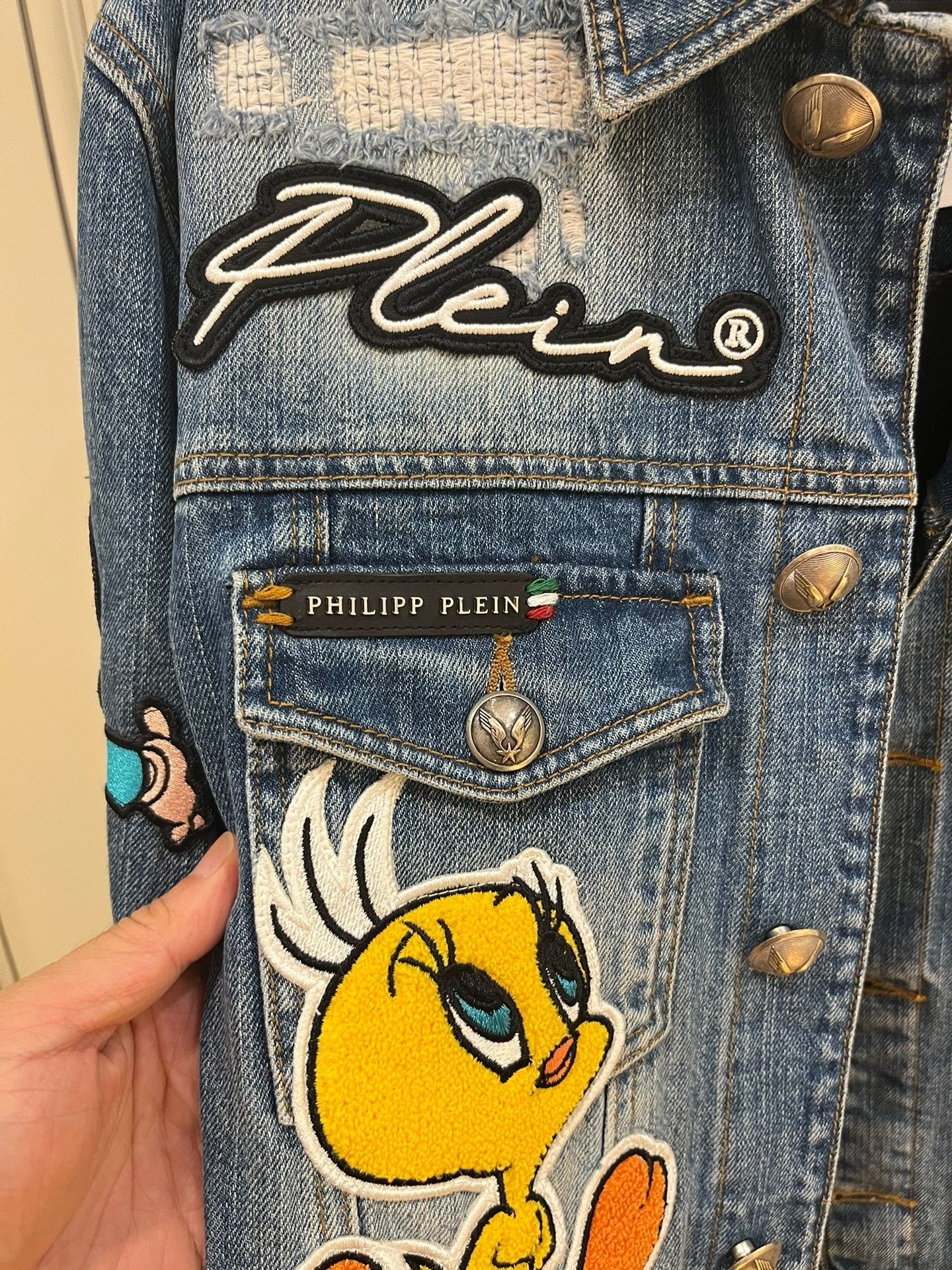 Philipp Plein Philipp Plein Looney Tunes Disney Denim Jacket Size US M / EU 48-50 / 2 - 5 Thumbnail