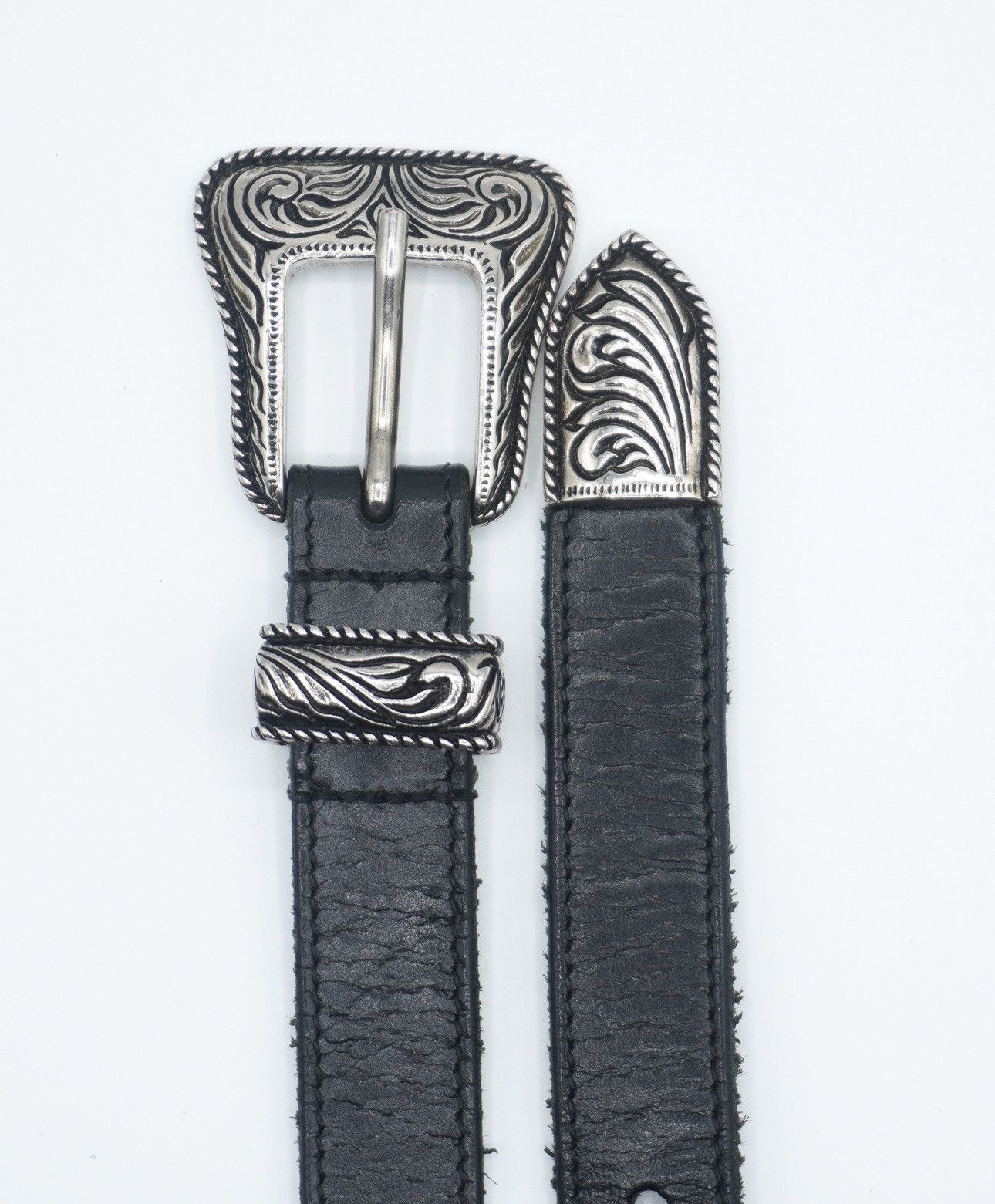 Saint Laurent Paris SAINT LAURENT By HEDI SLIMANE S/S 2014 Western Black Belt 85 Size 32 - 3 Thumbnail